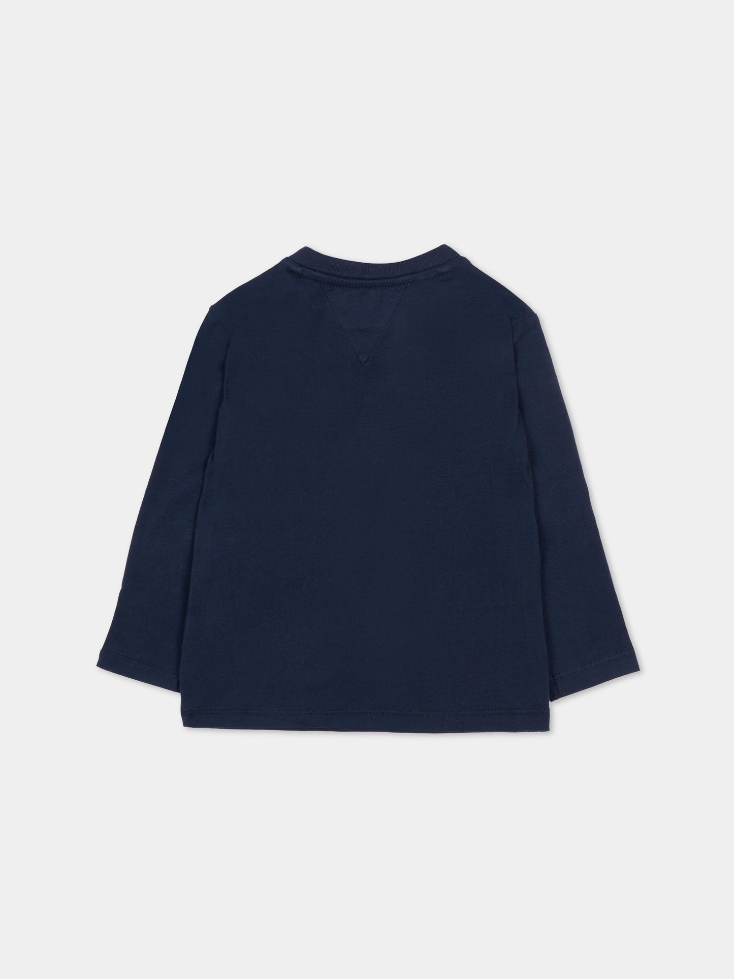 T-Shirt a manica lunga blu per neonati logo,Tommy Hilfiger Junior,KN0KN02147 C1G