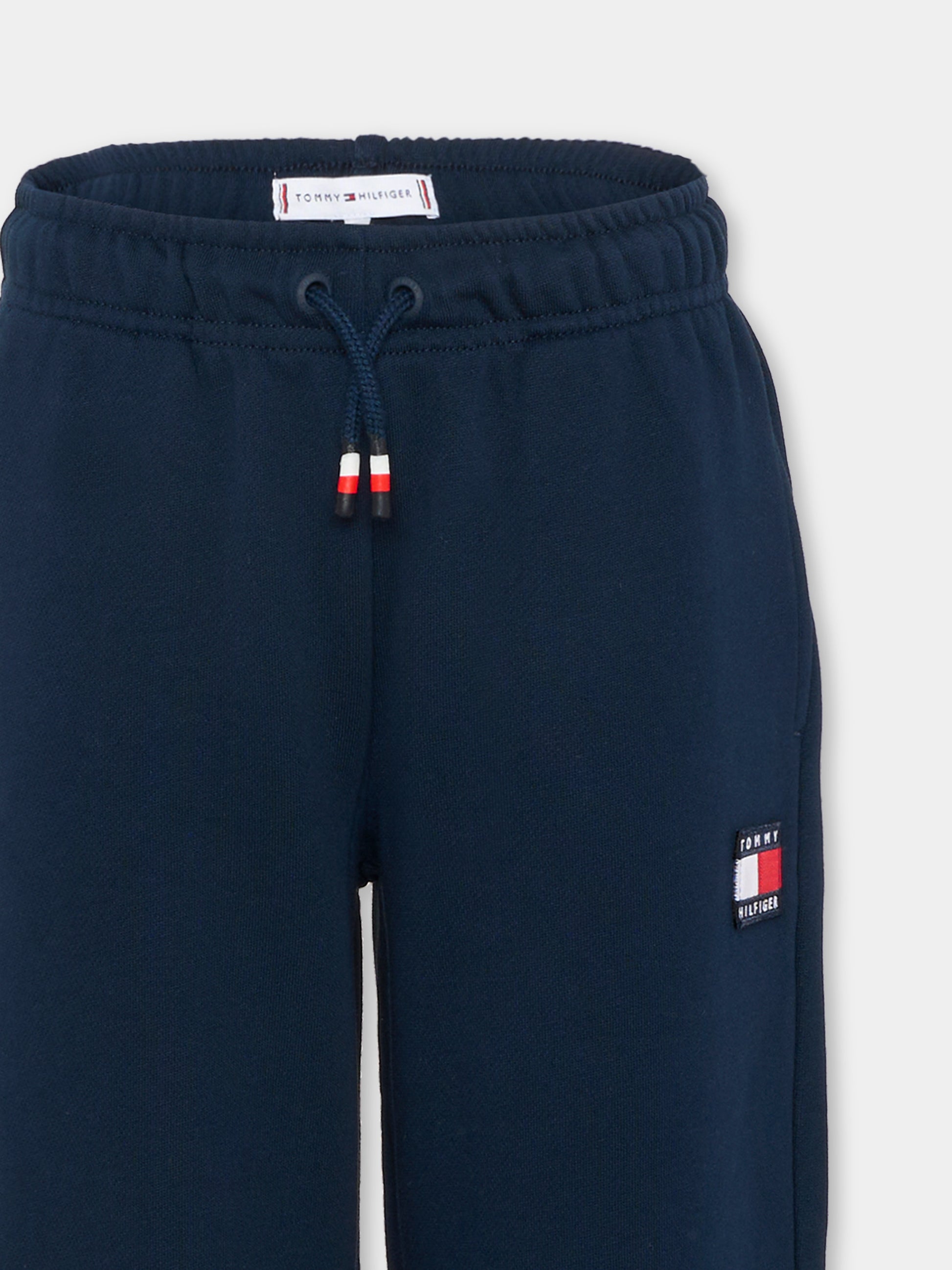 Pantaloni blu sportivi per bambino con logo,Tommy Hilfiger Junior,KS0KS00715 C1G