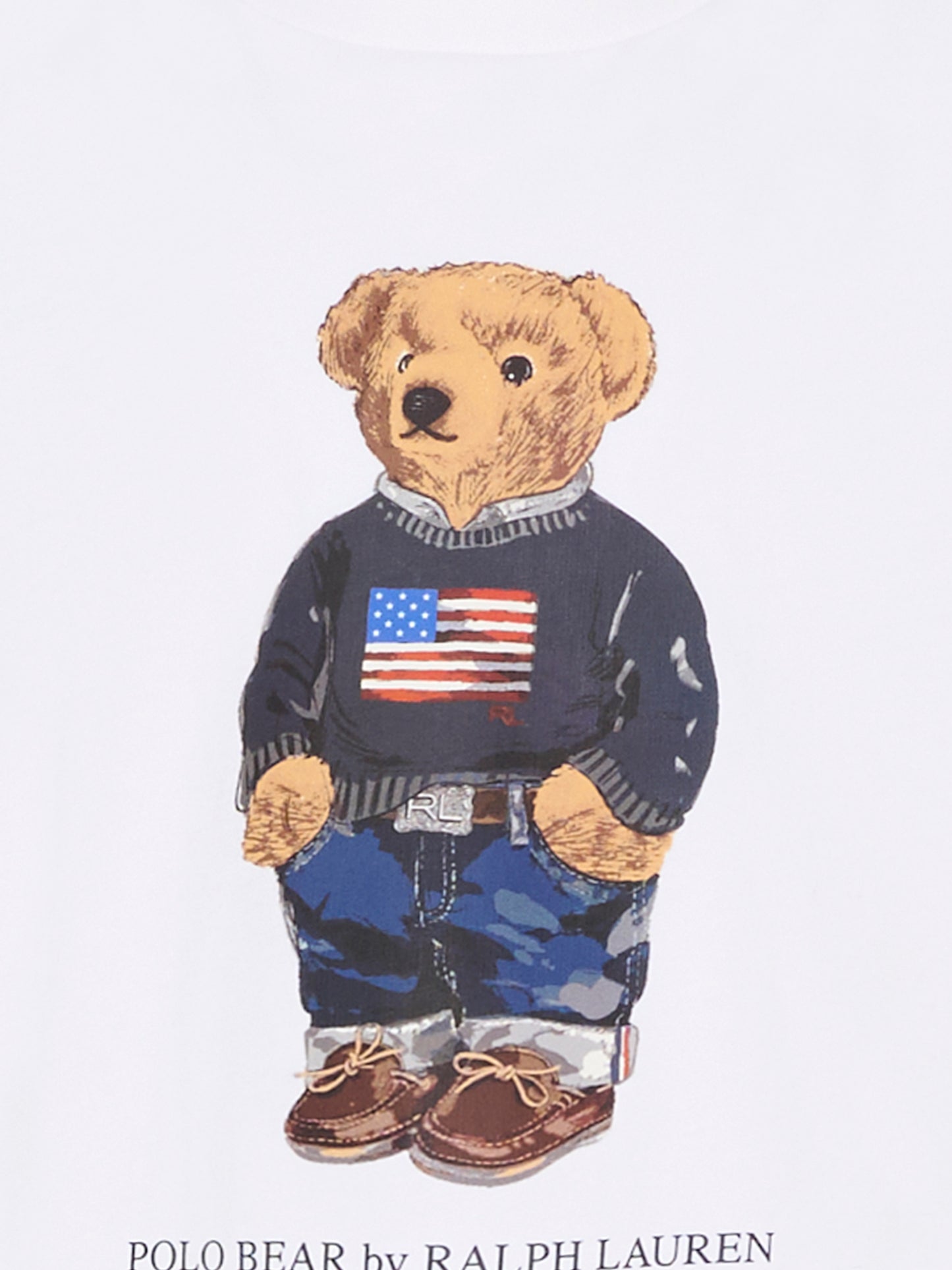 T-shirt bianca per bambino con Polo Bear,Ralph Lauren Kids,P00508001