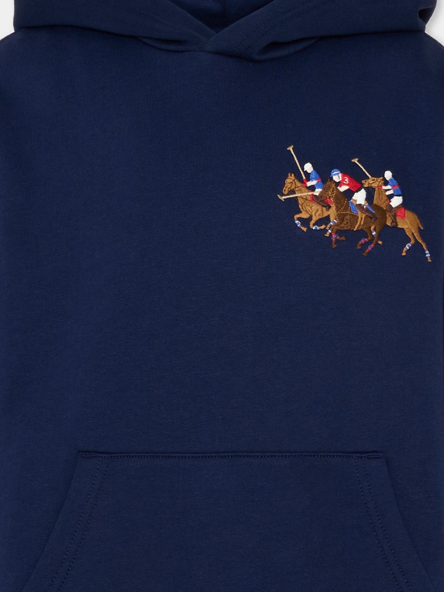 Felpa blu per bambino con ricamo polo,Ralph Lauren Kids,A95741001