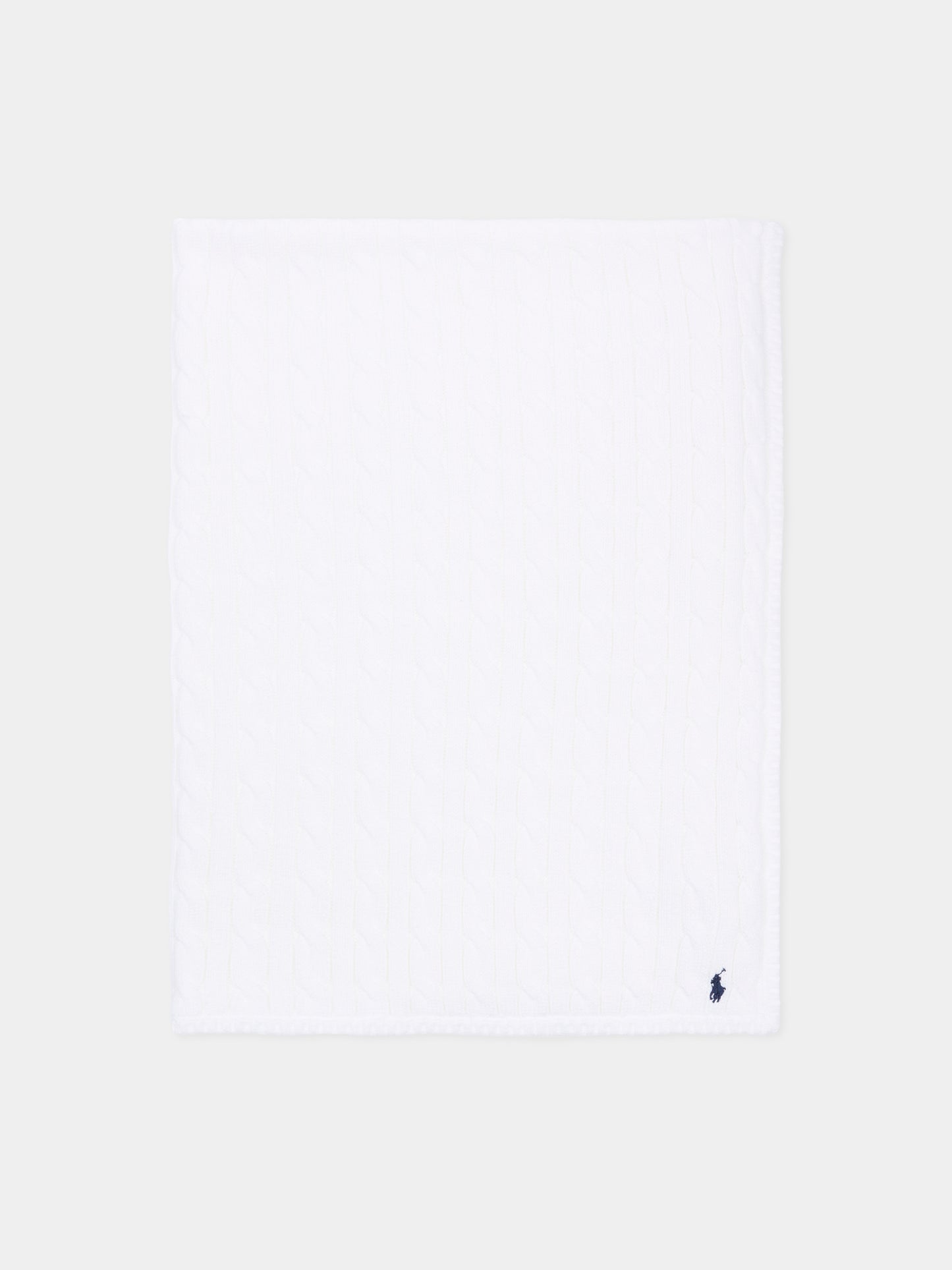 Coperta bianca per neonato con logo blu,Ralph Lauren Kids,966893004