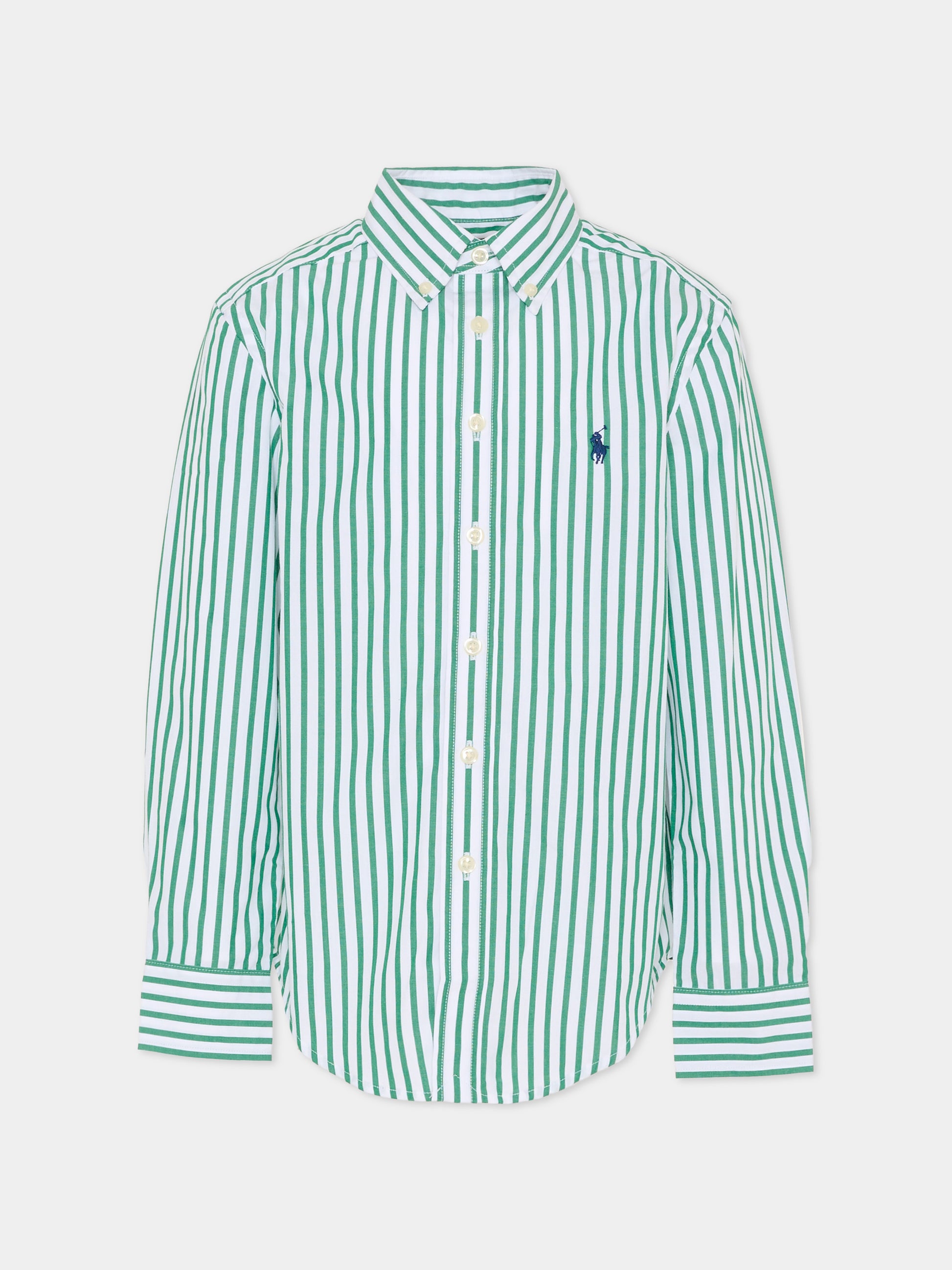 Camicia verde per bambino con cavallino,Ralph Lauren Kids,979319501
