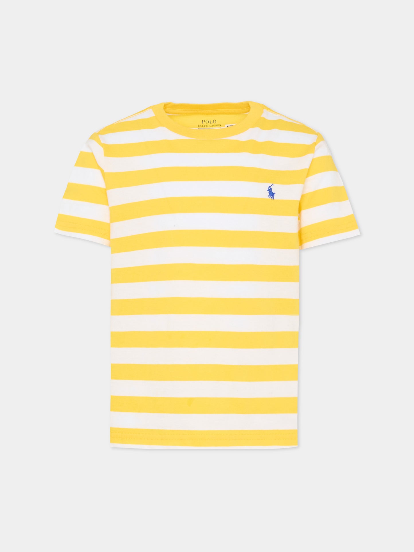 T-shirt gialla per bambini con cavallino,Ralph Lauren Kids,A95726003