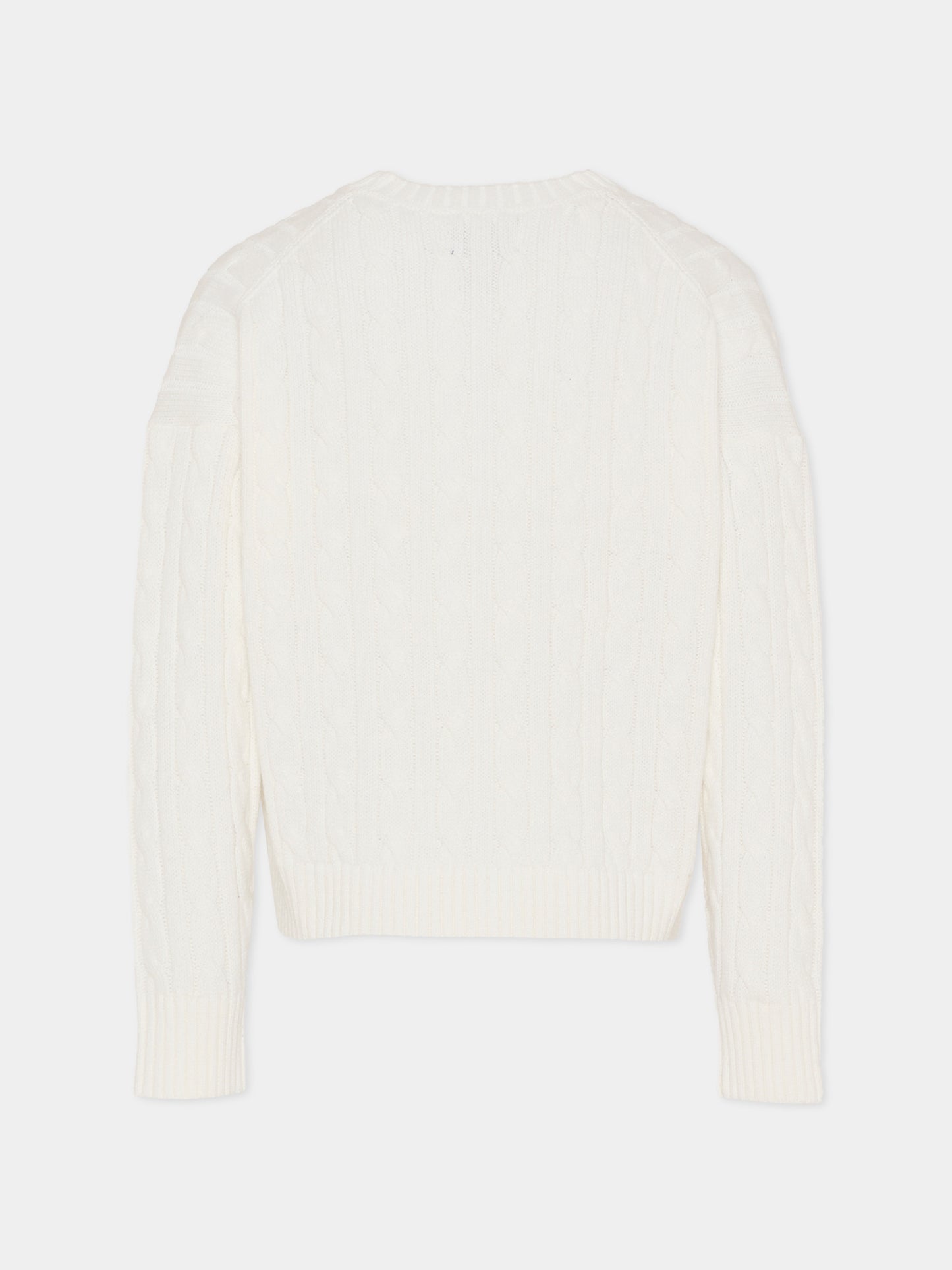 Maglione bianco per bambina con cavallino,Ralph Lauren Kids,A11238001