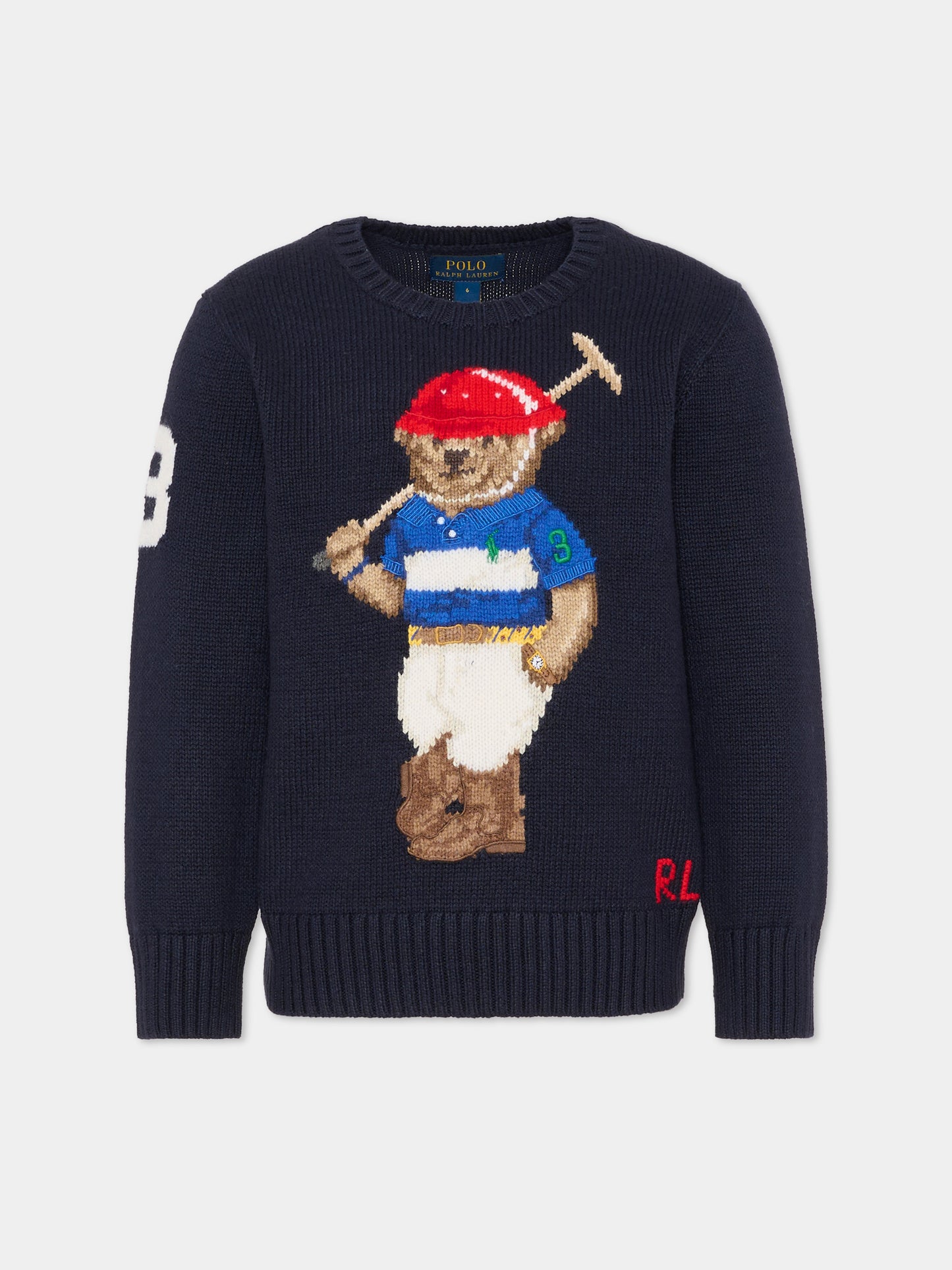 Maglione blu per bambino con Polo Bear,Ralph Lauren Kids,A95620001