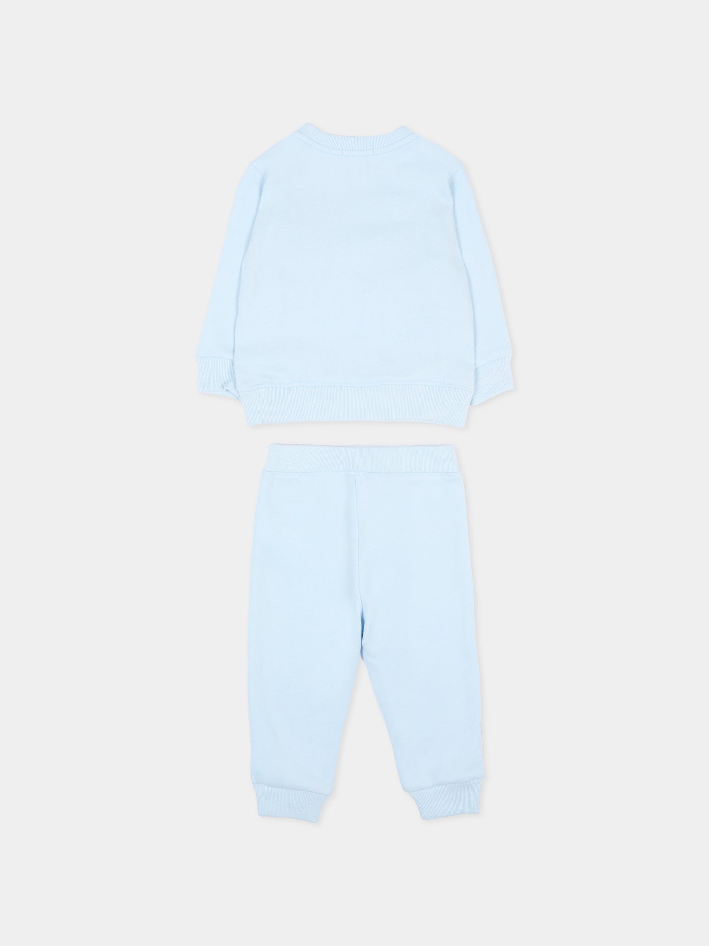 Completo sportivo celeste per neonato con Polo Bear,Ralph Lauren Kids,P02078001