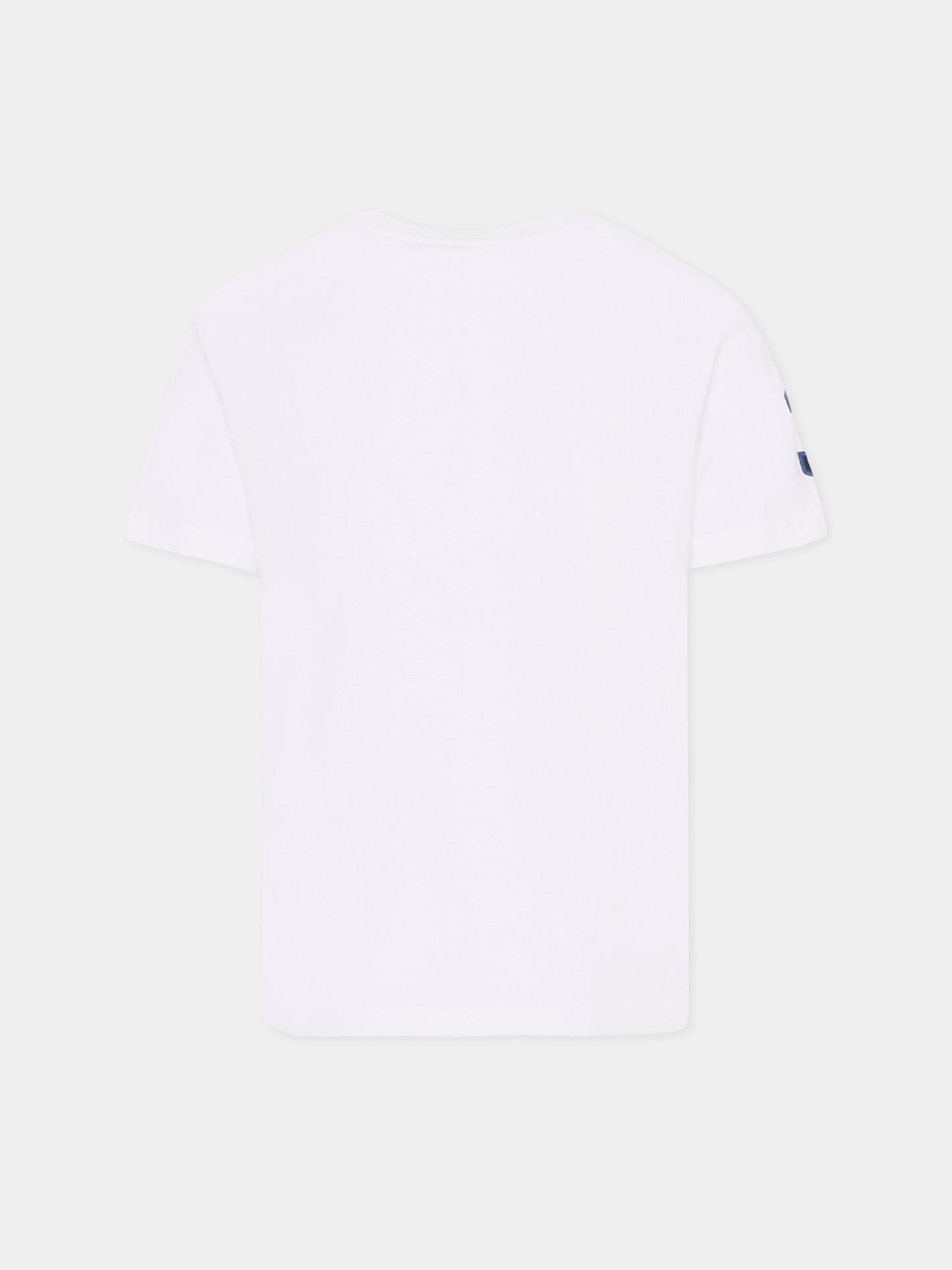 T-shirt bianca per bambino con logo blu,Ralph Lauren Kids,832907037