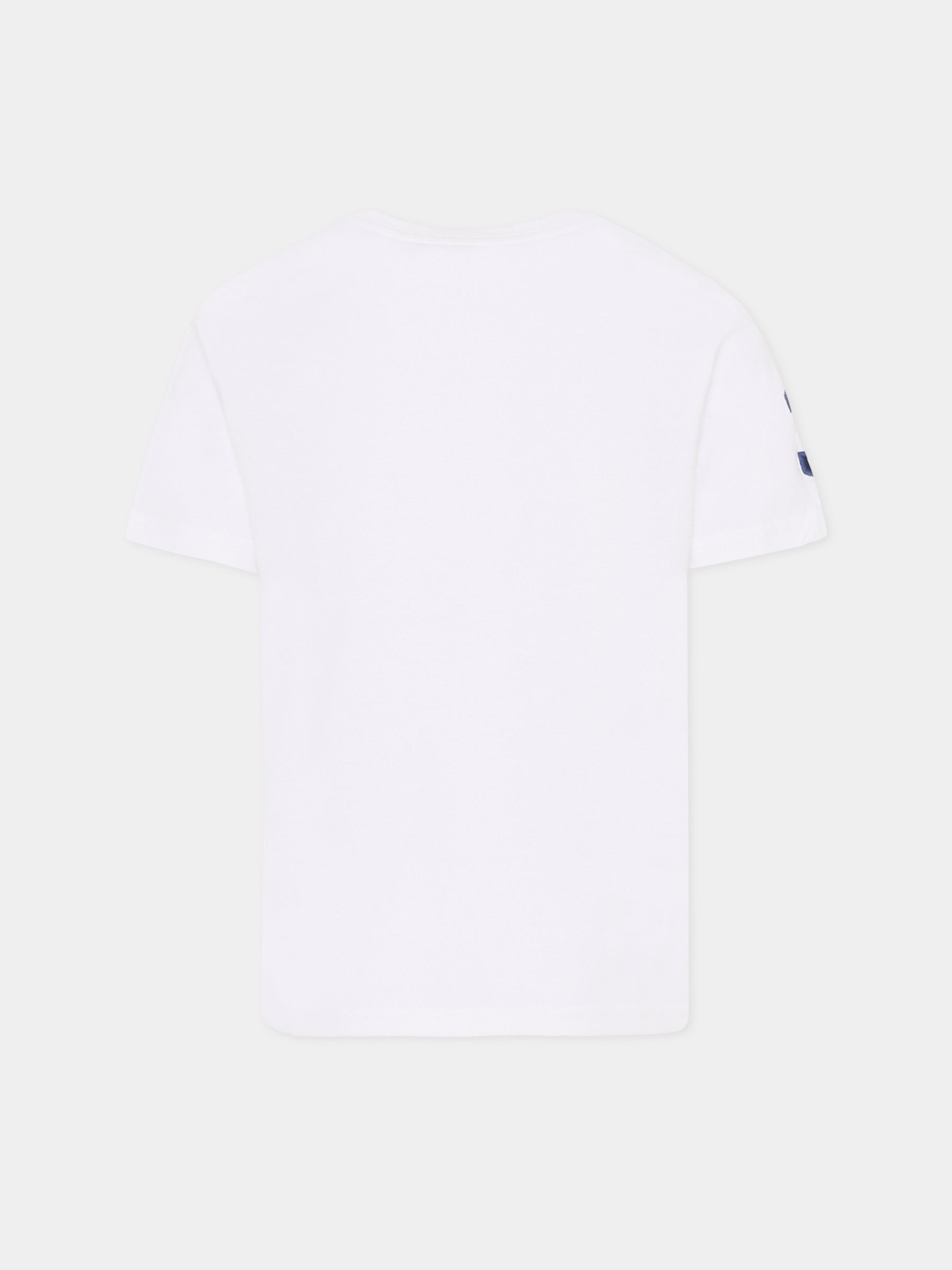 T-shirt bianca per bambino con logo blu,Ralph Lauren Kids,832907037