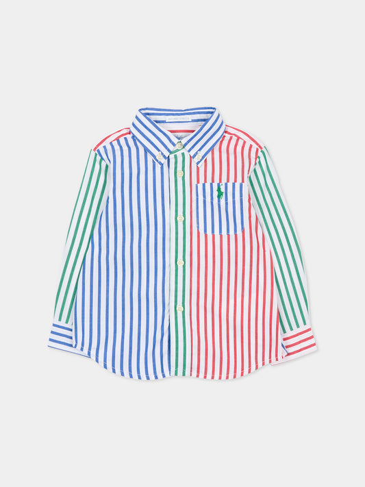 Camicia multicolor per neonato con iconico cavallino verde,Ralph Lauren Kids,A96282001