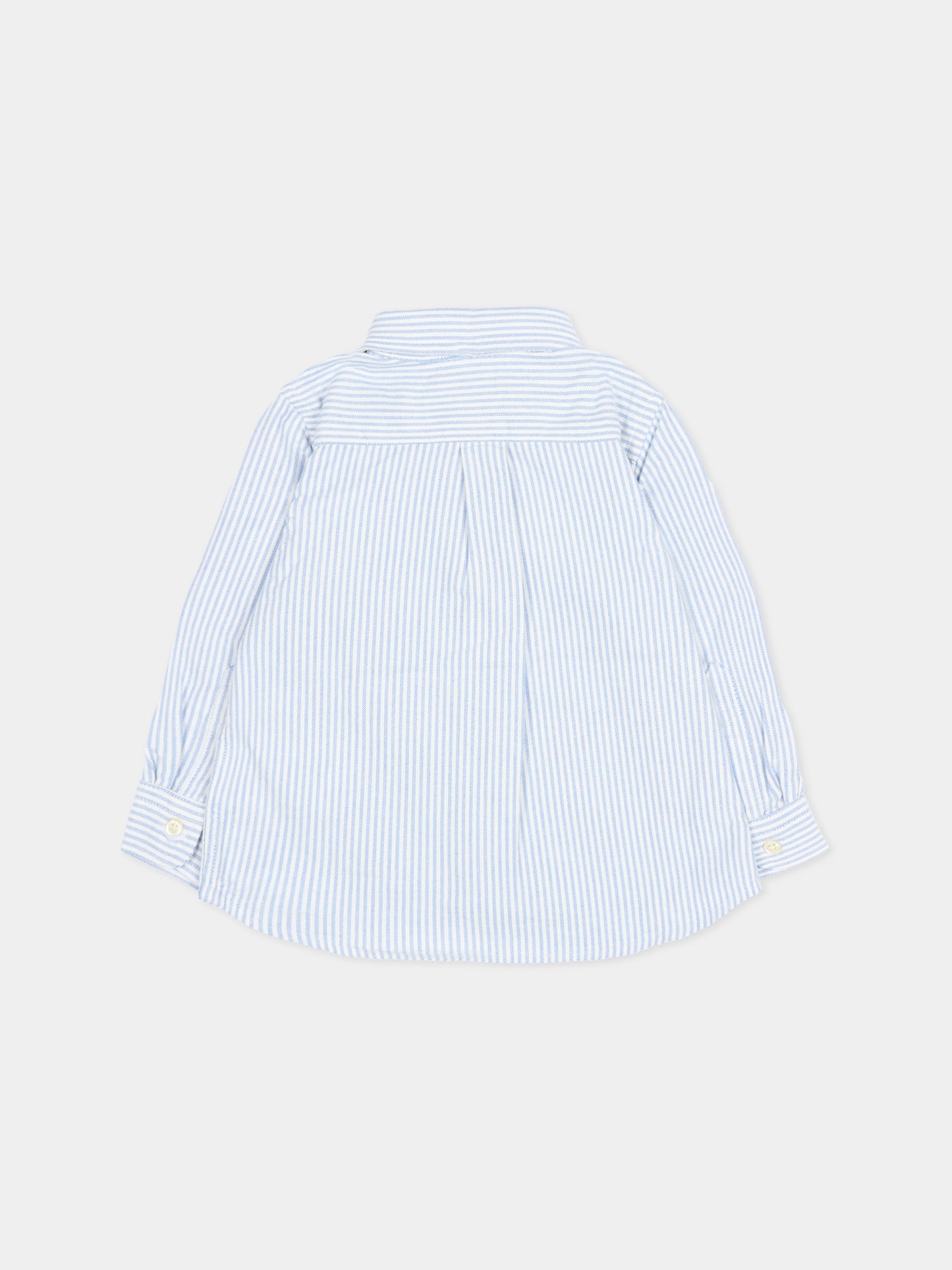 Camicia blu per neonato con cavallino,Ralph Lauren Kids,677177001