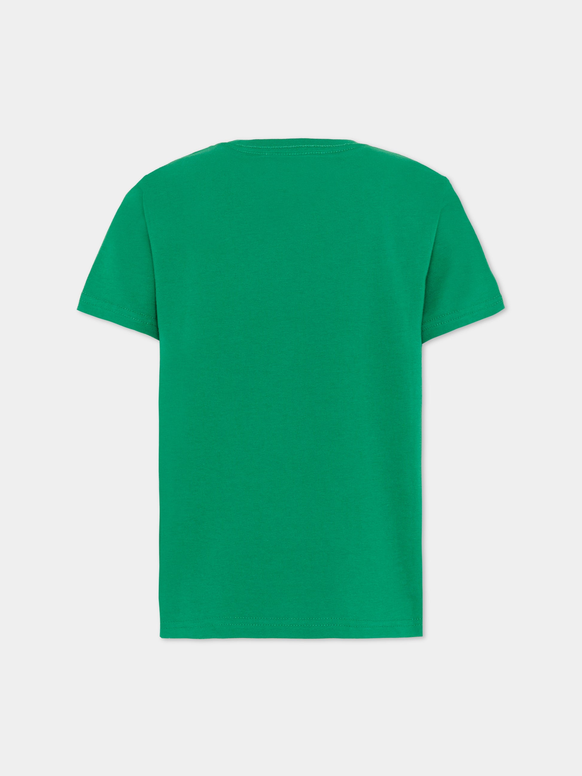 T-Shirt verde per bambino con Polo Bear,Ralph Lauren Kids,A96607001