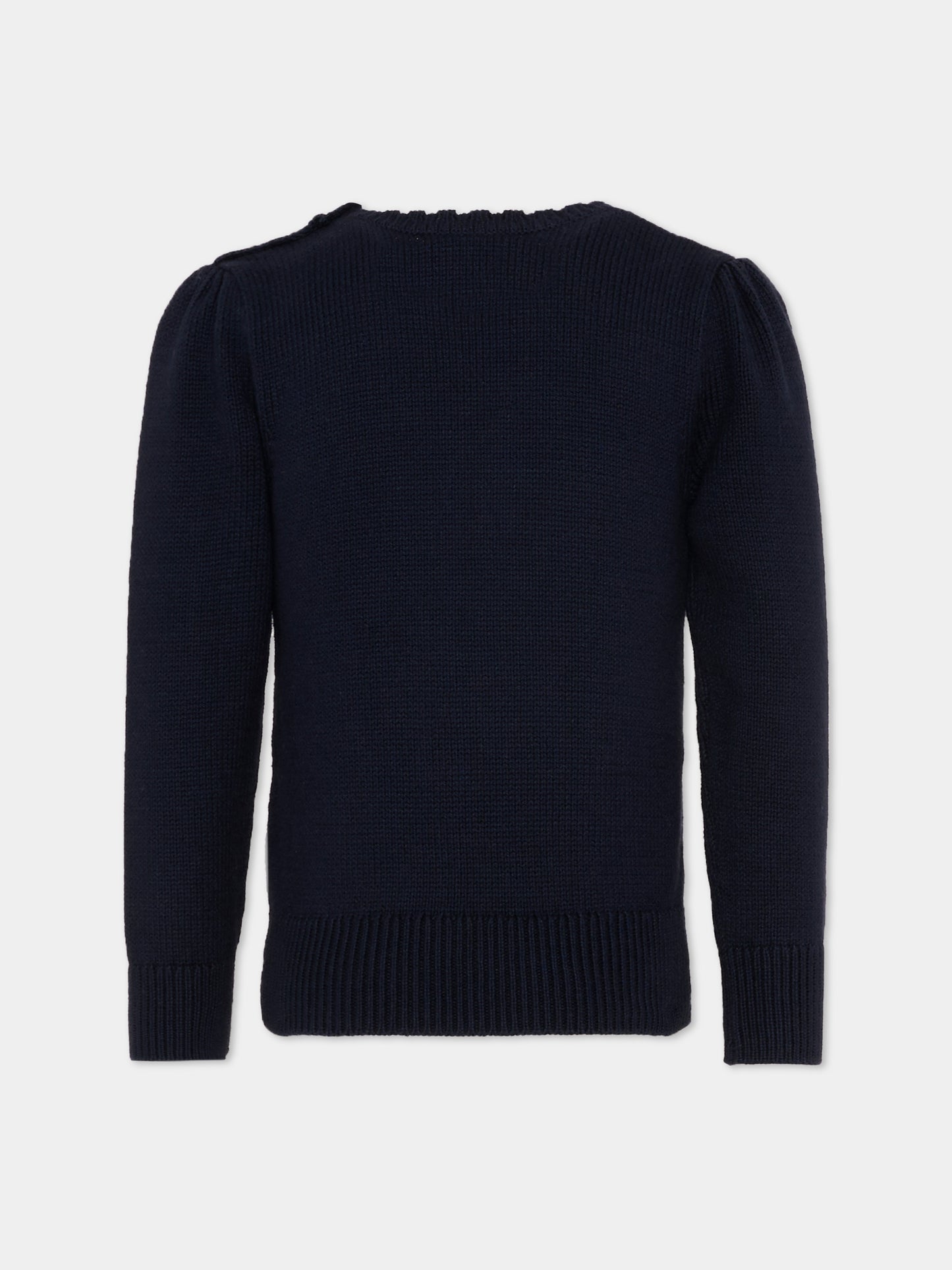 Maglione blu per bambina con Polo Bear,Ralph Lauren Kids,702268001