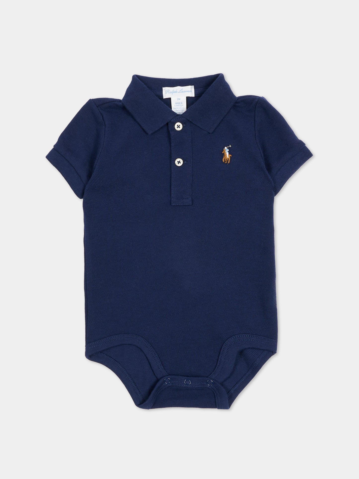 Set body blu per neonato con cavallino,Ralph Lauren Kids,981612001