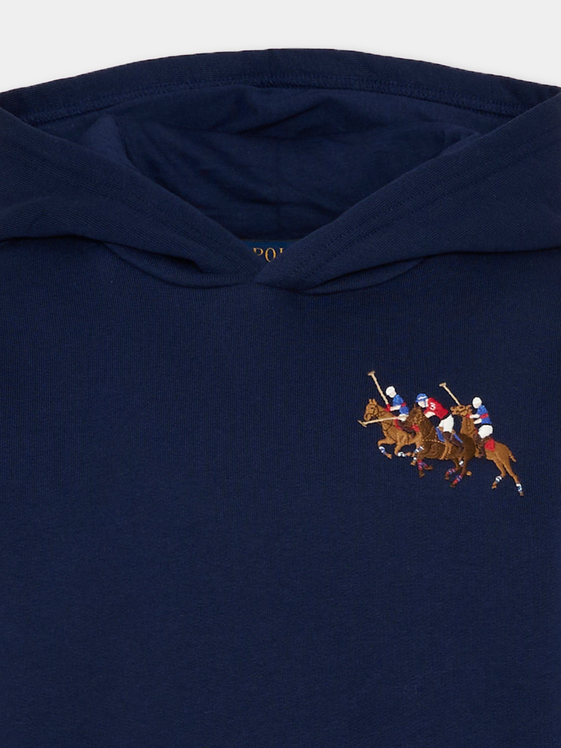 Felpa blu per bambino con ricamo polo,Ralph Lauren Kids,A95741002