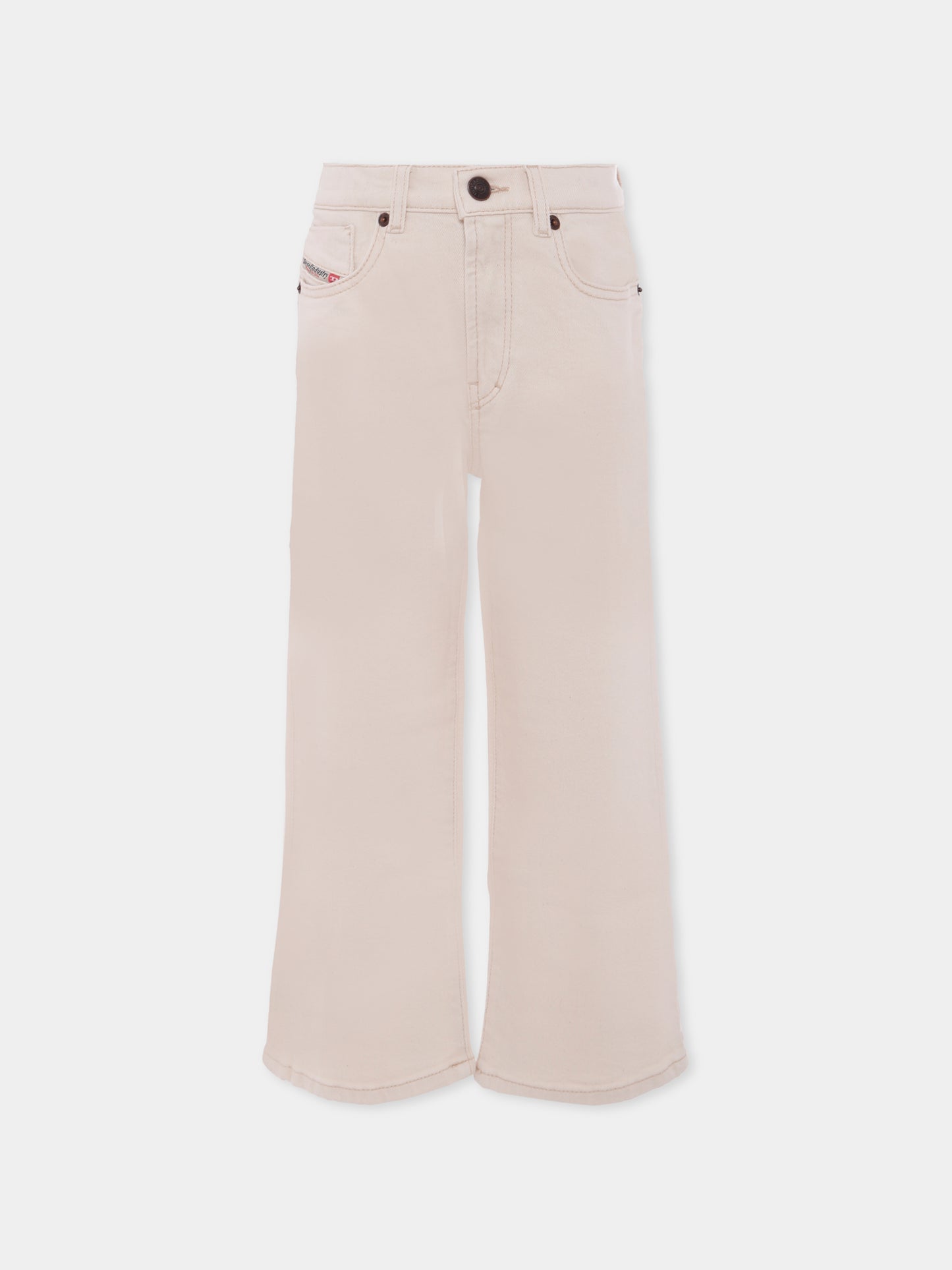 Jeans avorio per bambina con logo,Diesel,J00818 KXBDB K101