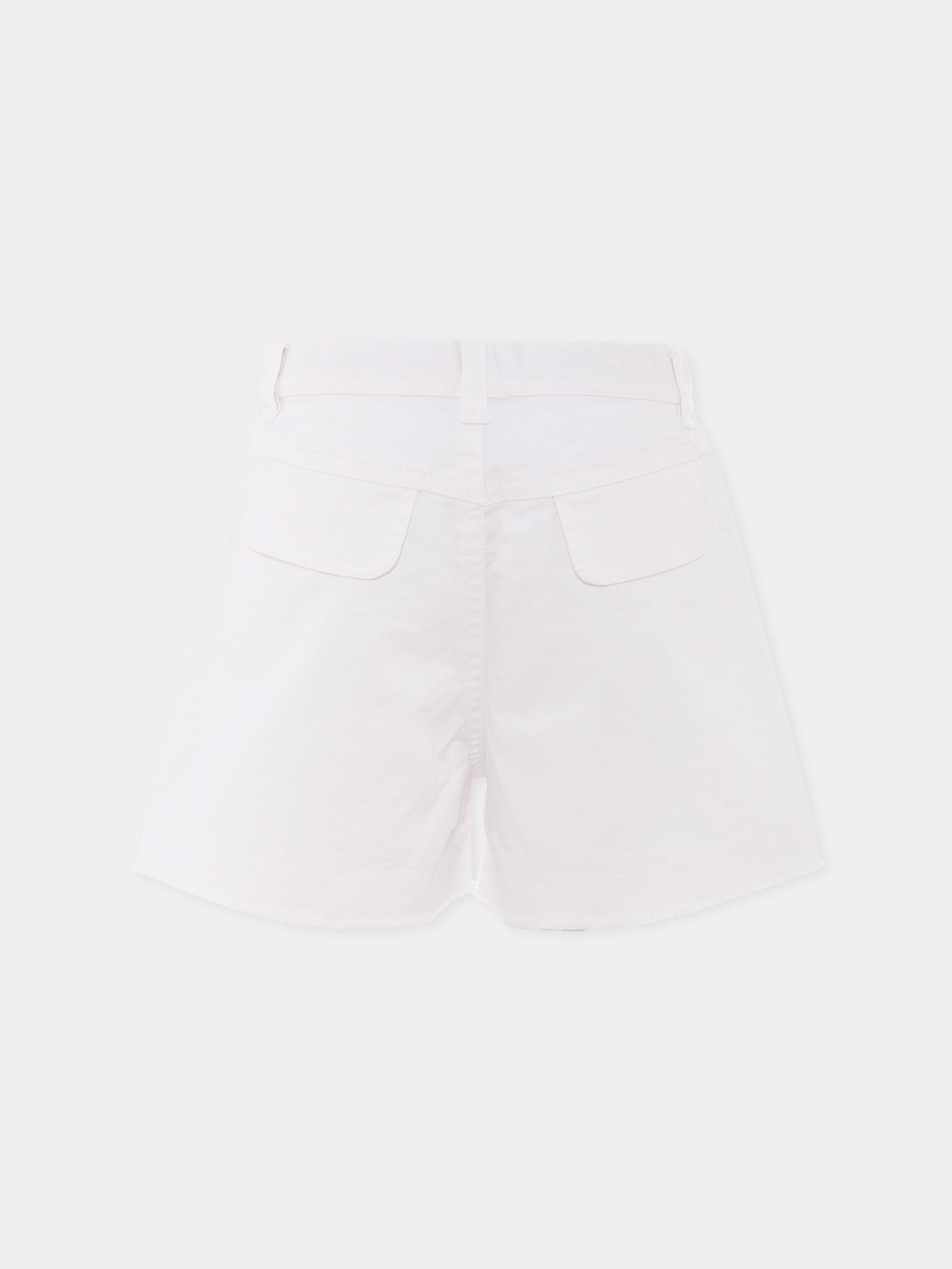 Shorts bianchi per bambina con logo,N°21 Kids,N21915 N0341 0N100