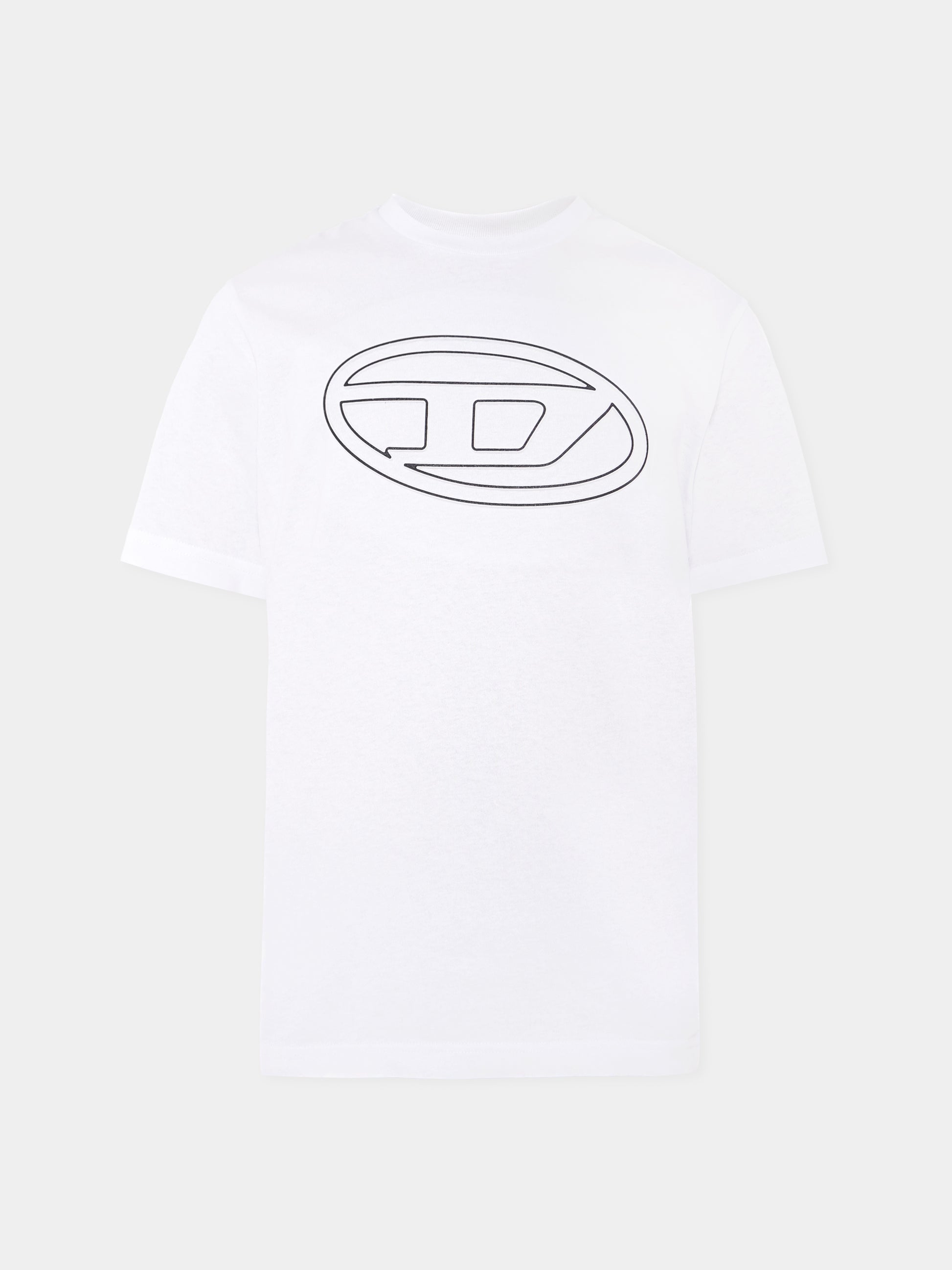 T-shirt bianca per bambino con logo,Diesel,J01788 0BEAF K100