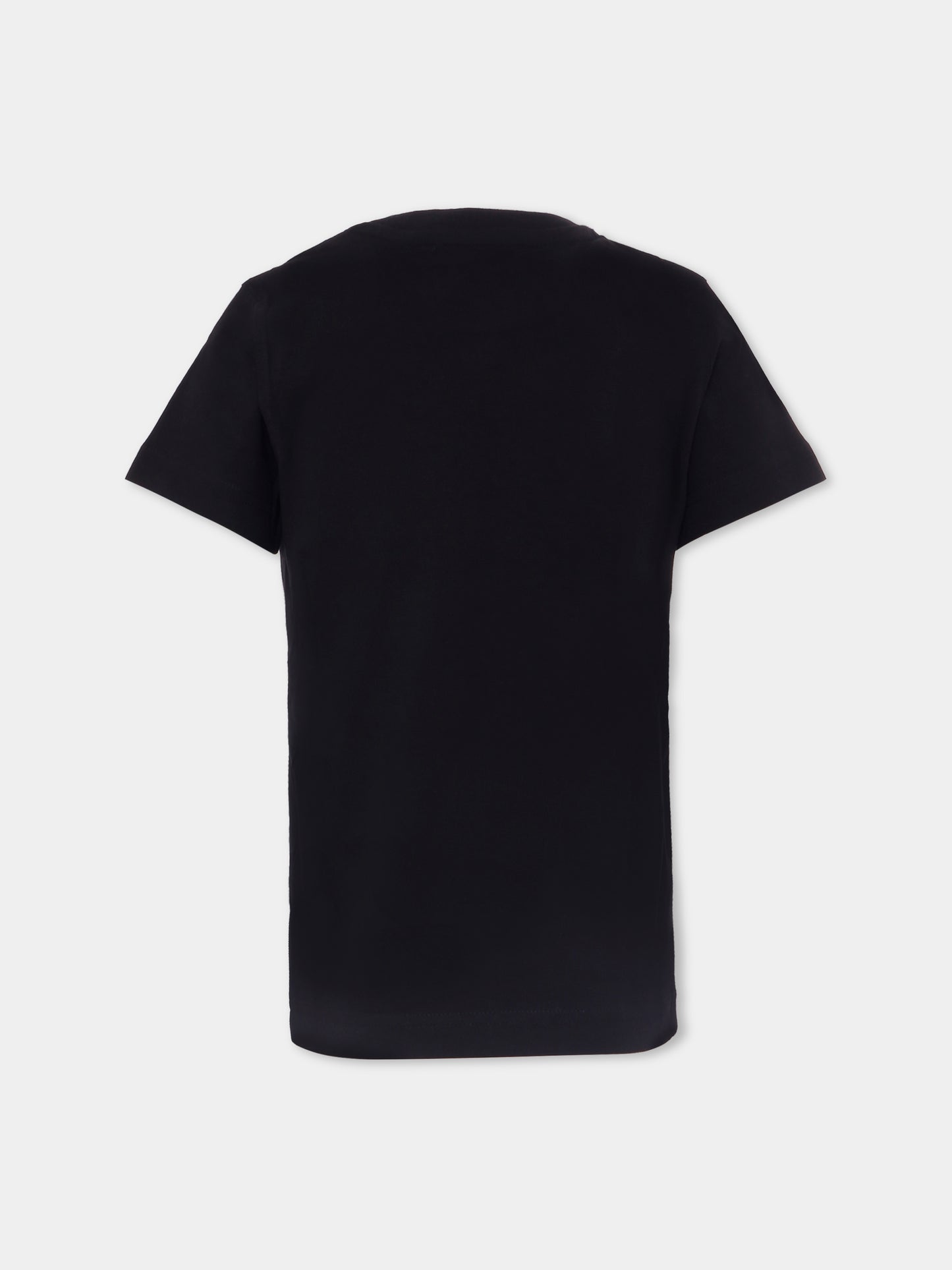 T-shirt nera per bambino con stampa mondo e logo,Diesel,J02000 0CATM K900