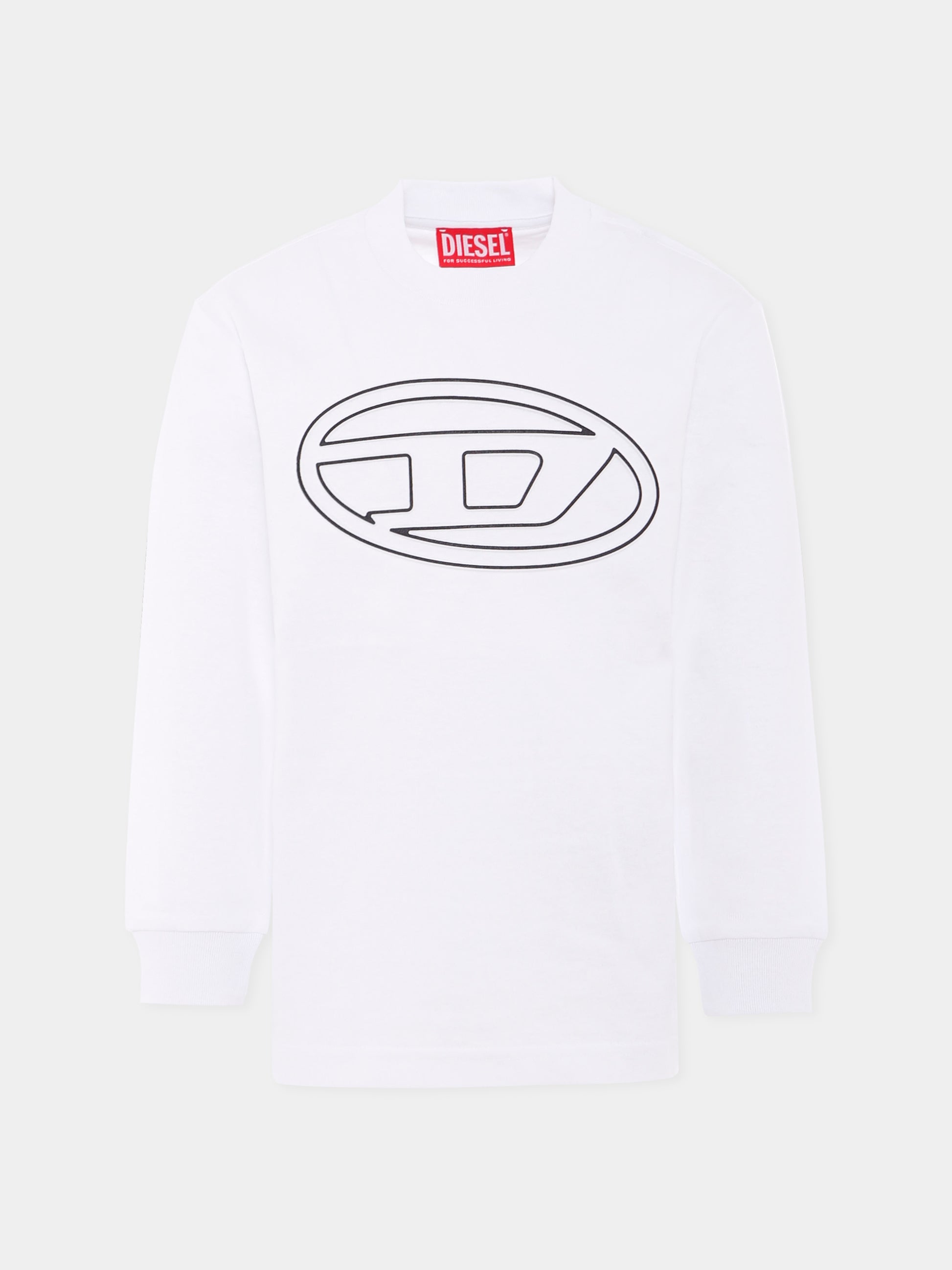 T-shirt bianca per bambino con logo,Diesel,J02016 0BEAF K100