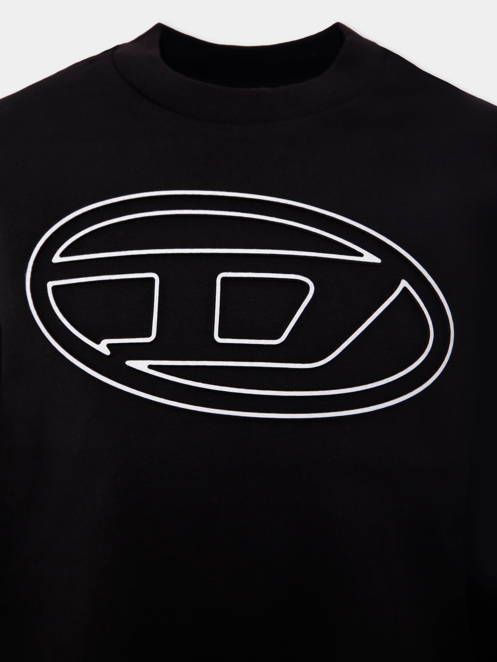 T-shirt nero per bambino con logo,Diesel,J02016 0BEAF K900
