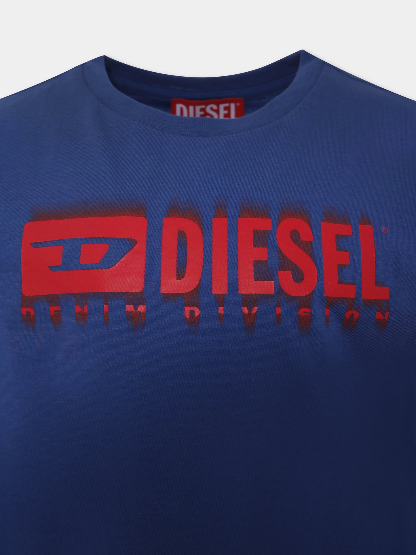 T-shirt blu per bambino con logo,Diesel,J02032 00YI9 K843