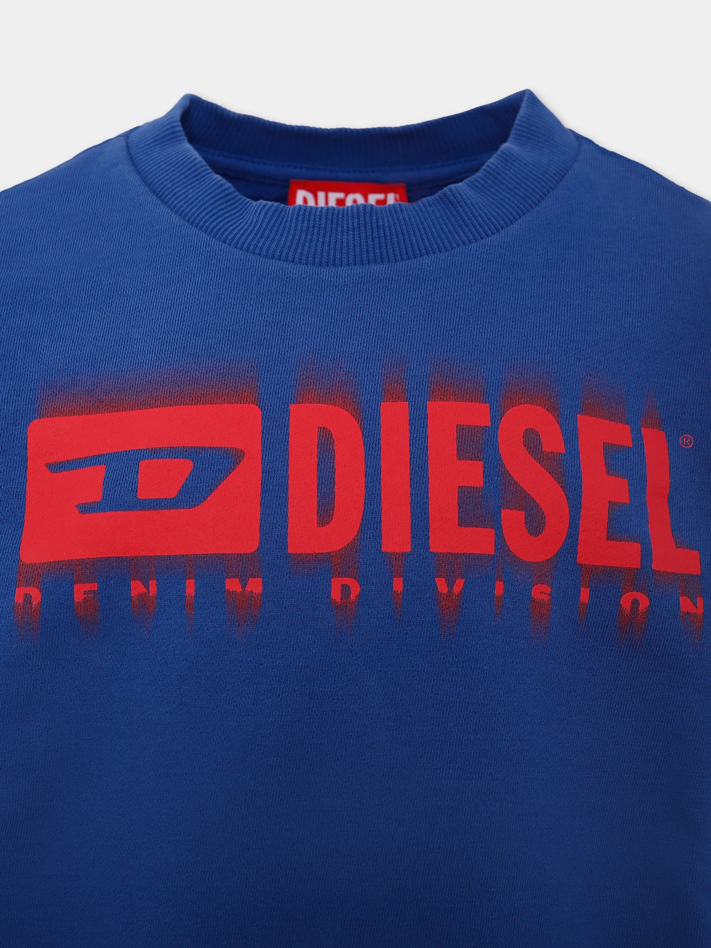 Felpa blu per bambino con logo,Diesel,J02040 KYAVF K843