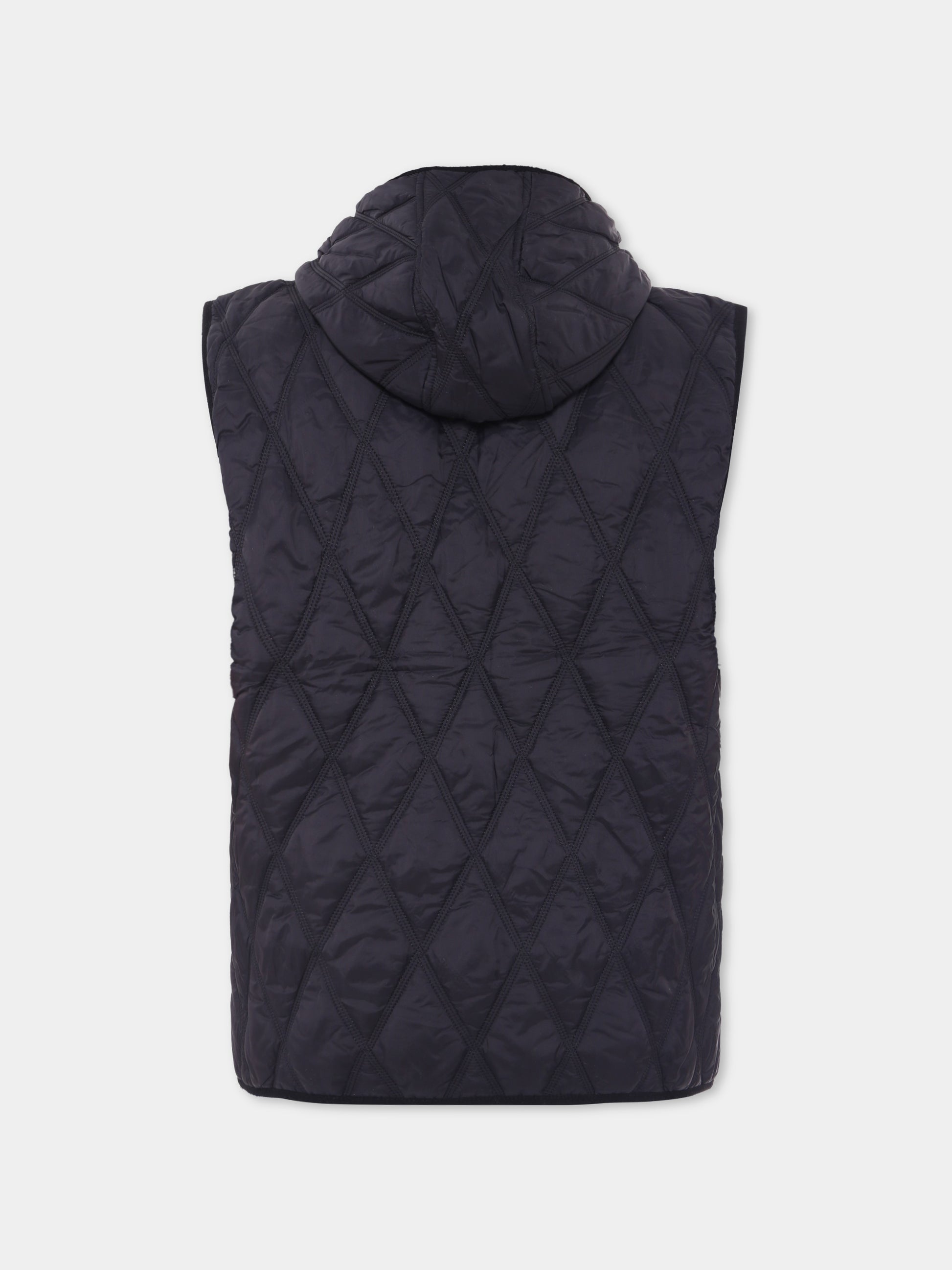 Gilet nero per bambini con logo,Diesel,J02088 KXBM0 K900