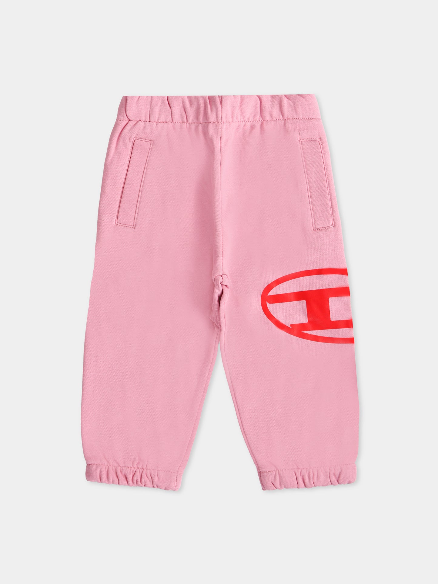 Pantaloni rosa per neonata con logo,Diesel,K00506 KYAVF K325