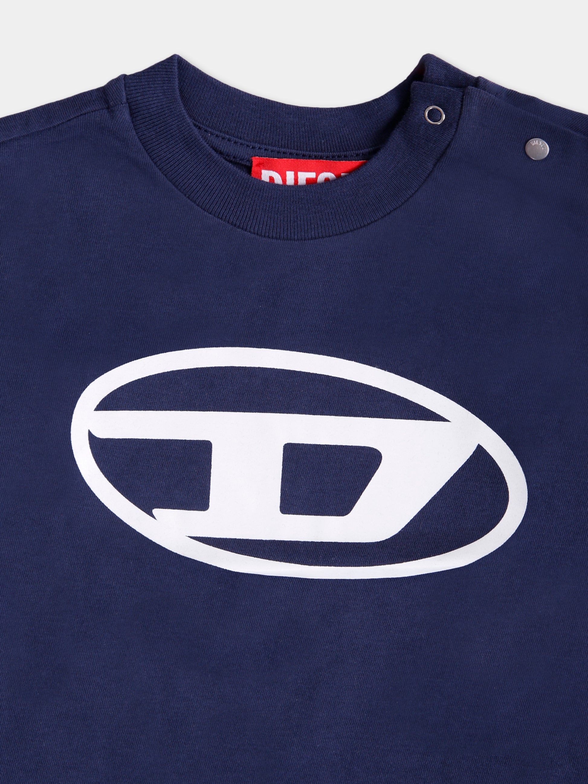 T-shirt blu per neonato con logo,Diesel,K00519 00YI9 K8AT