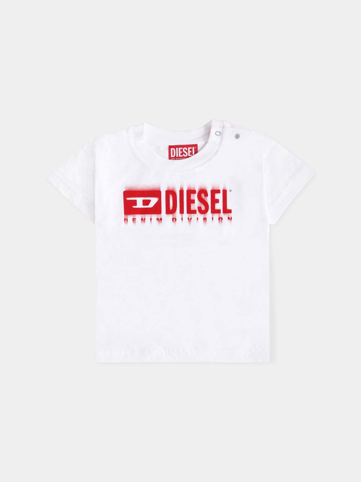 T-shirt bianca per neonati con logo,Diesel,K00569 00YI9 K100