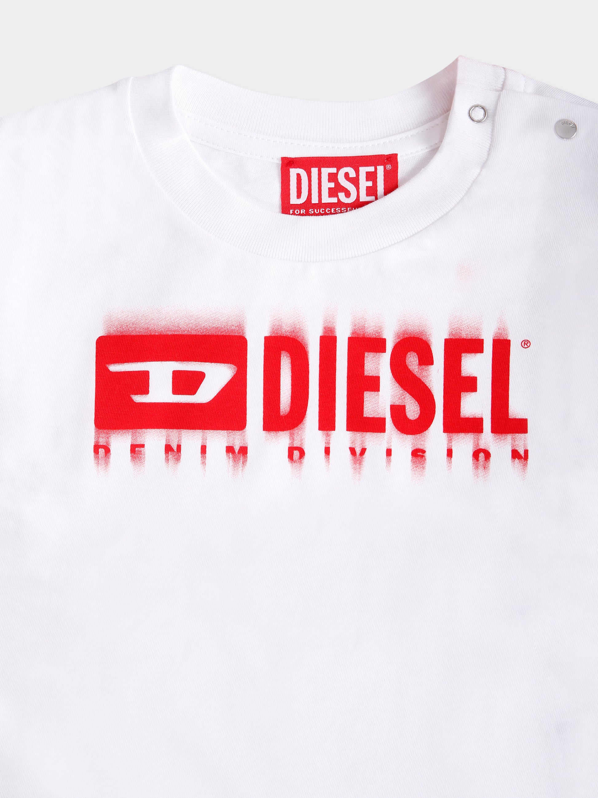 T-shirt bianca per neonati con logo,Diesel,K00569 00YI9 K100