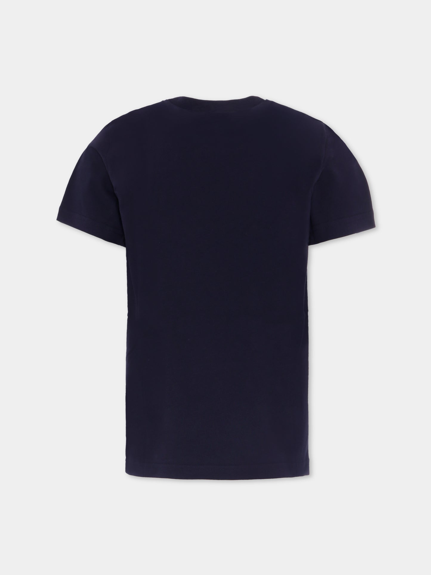 T-shirt blu per bambino con stella e logo,N°21 Kids,N21952 N0199 0N821