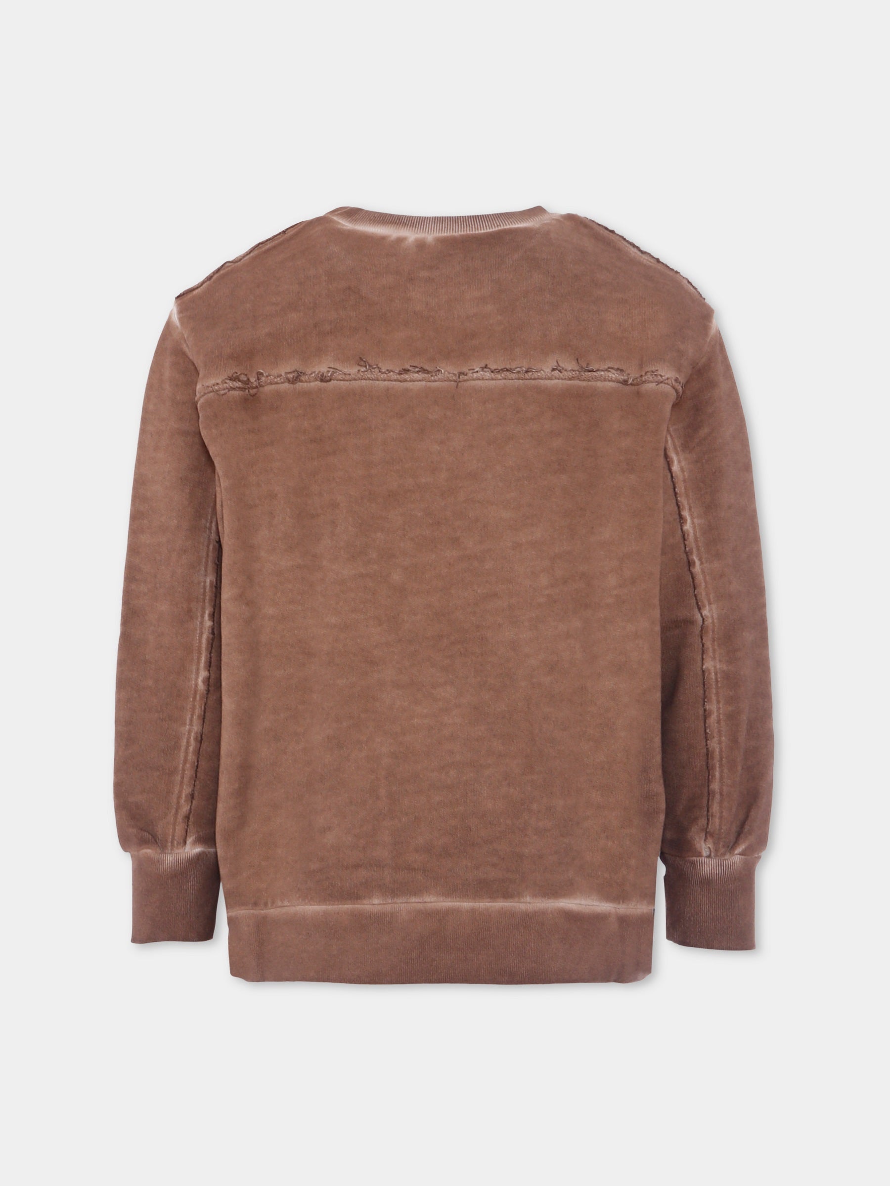 Felpa marrone per bambino con logo,N°21 Kids,N21970 N0373 0N717