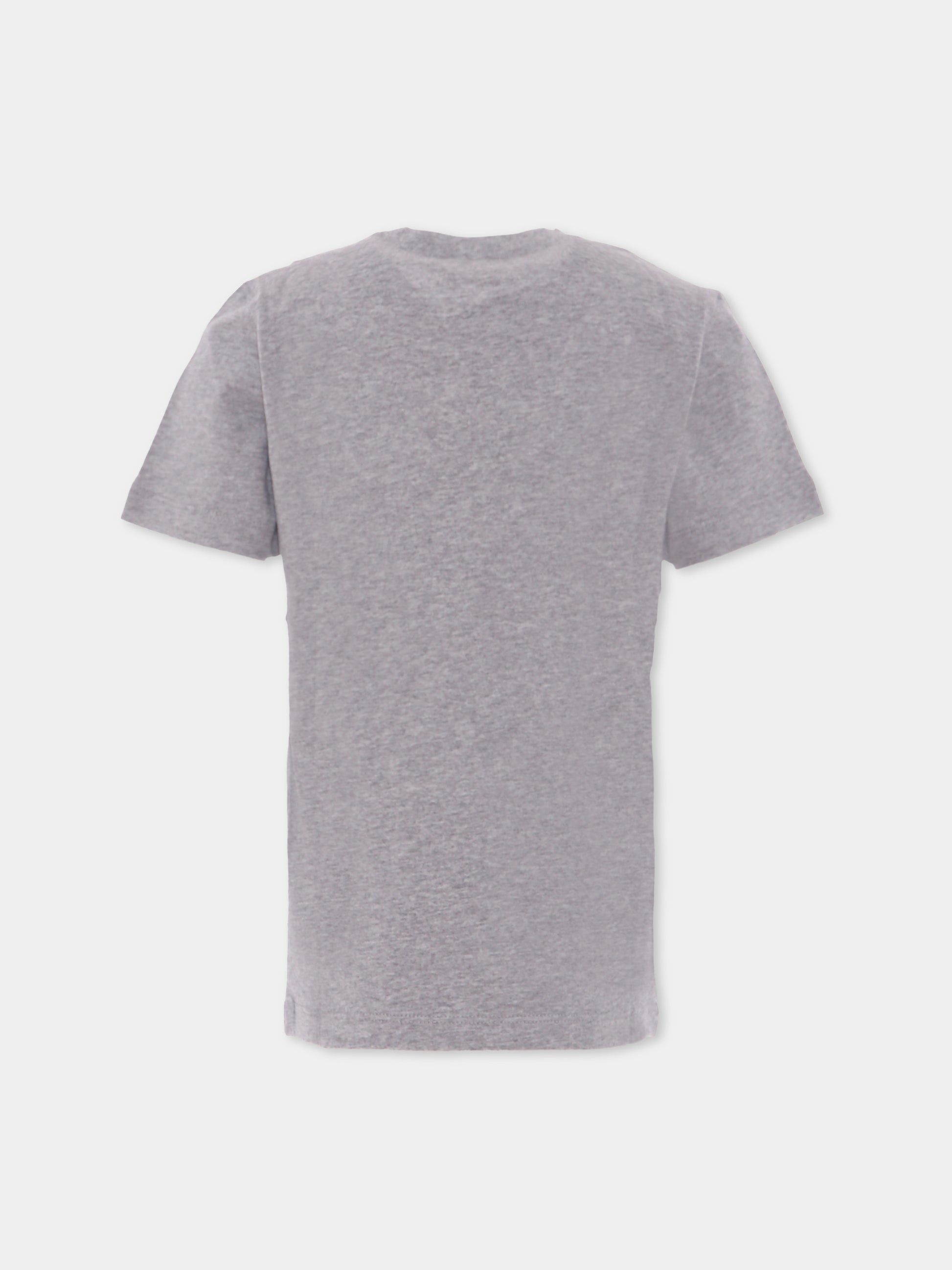 T-shirt grigia per bambina con logo e cuore,N°21 Kids,N21985 N0379 0N923