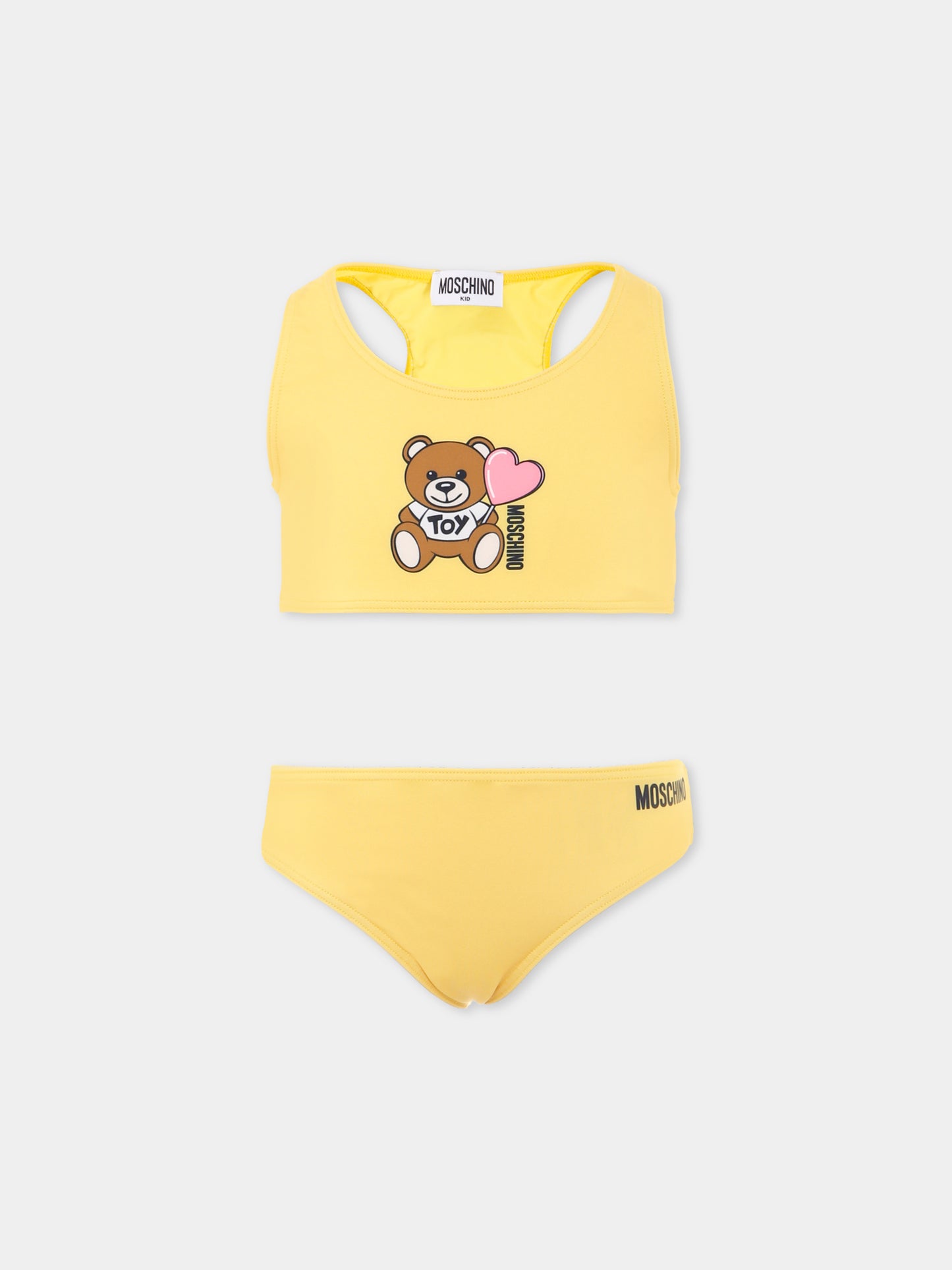 Bikini giallo per bambina con Teddy Bear,Moschino Kids,HAL00P LKA00 50577
