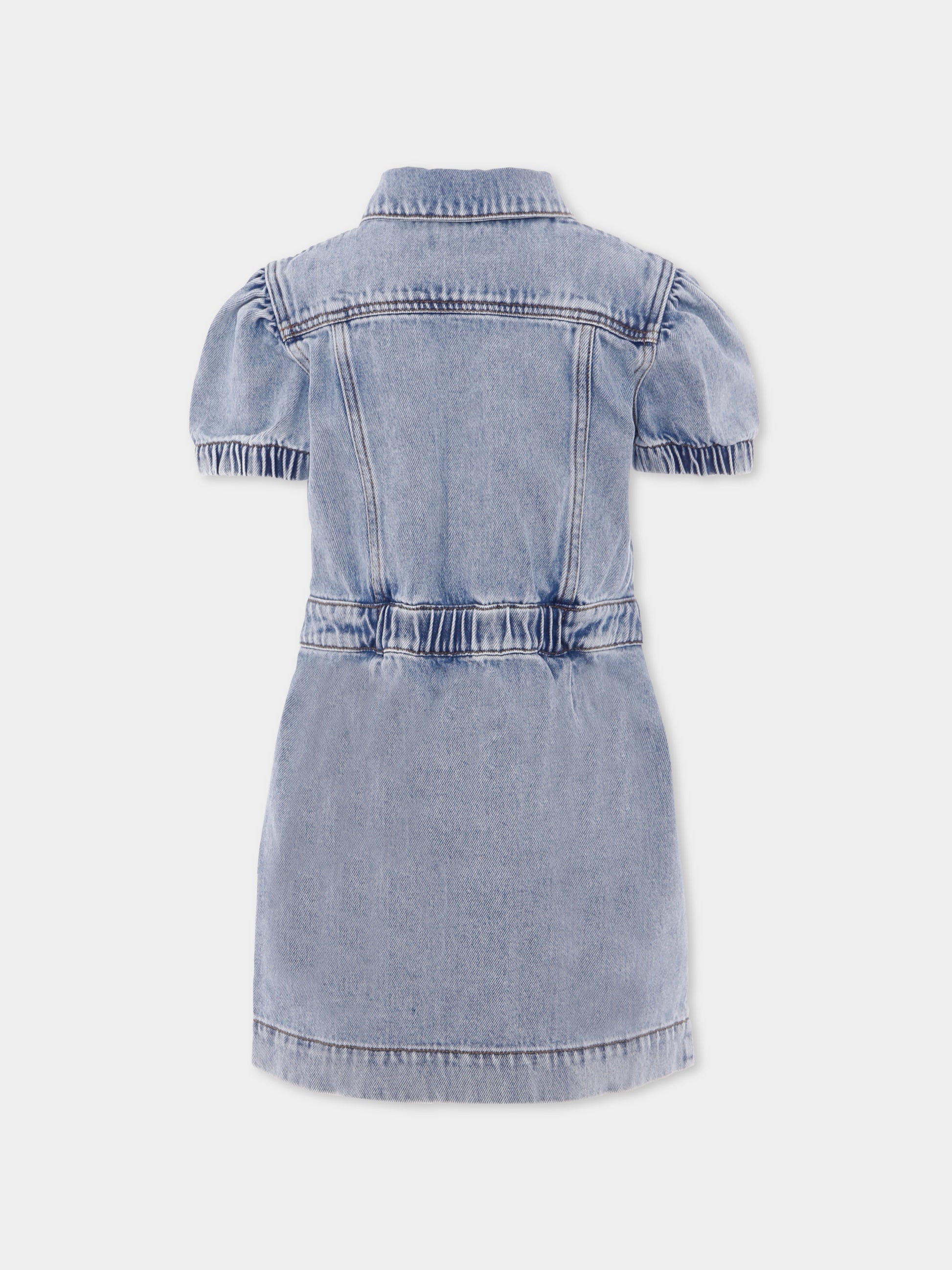 Vestito denim per bambina con Teddy Bear,Moschino Kids,HDV0FX L0E08 40186