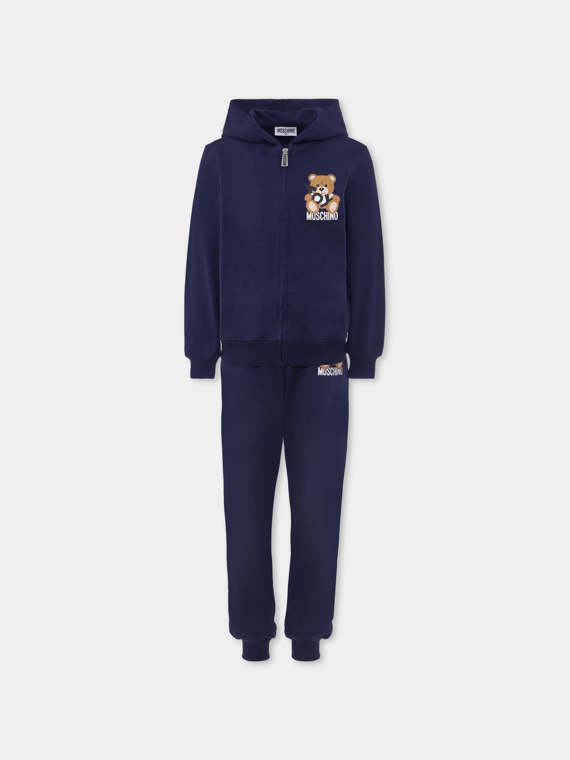 Completo blu per bambino con Teddy Bear,Moschino Kids,HMK03M LCA19 40016