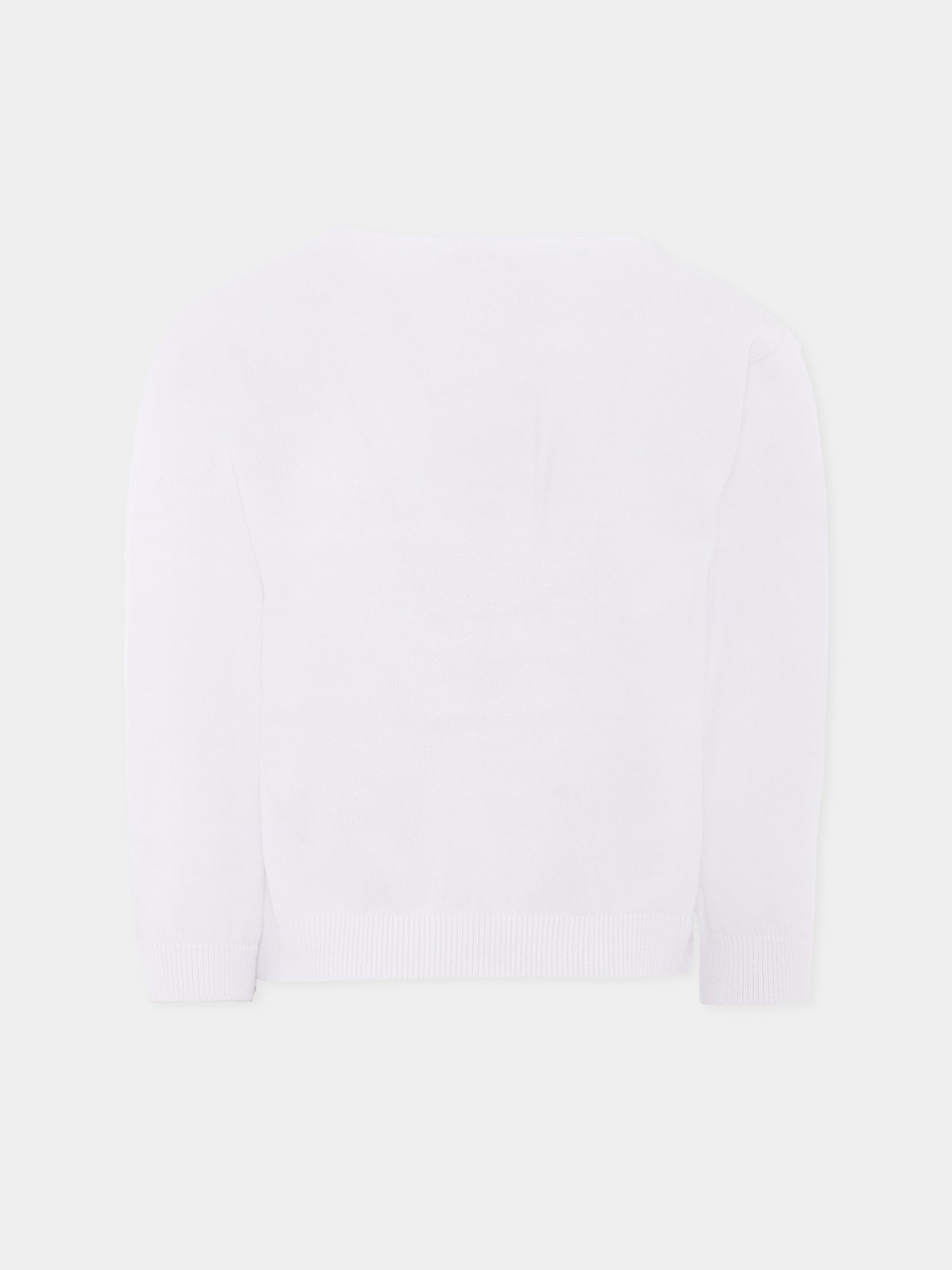 Maglione bianco per bambini con Teddy Bear,Moschino Kids,HYW00J LHE62 10101