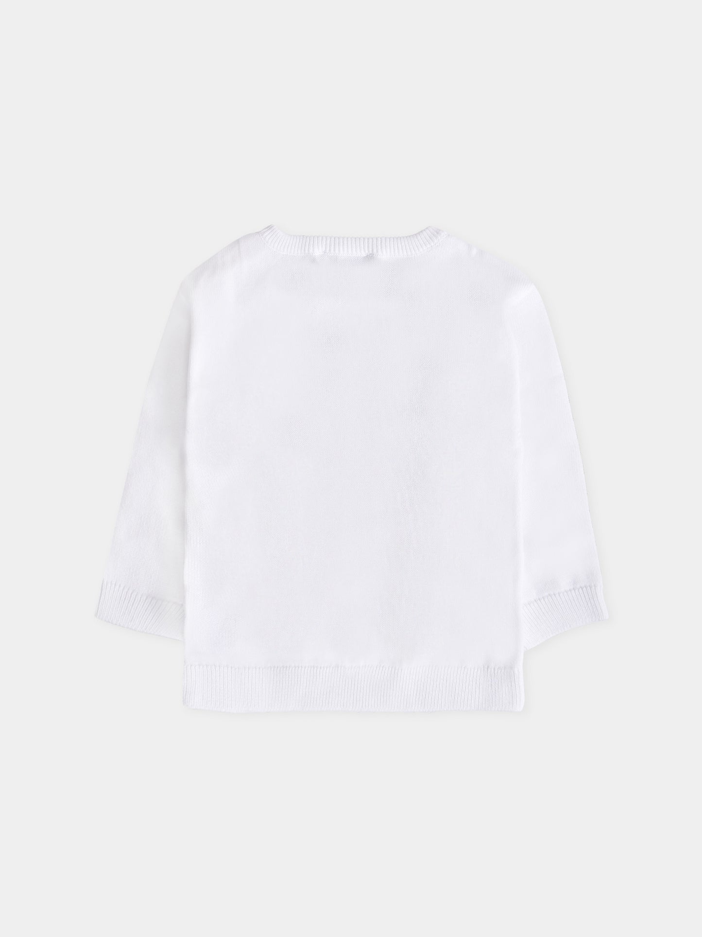 Maglione bianco per neonati con Teddy Bear,Moschino Kids,M5W00J LHE62 10101
