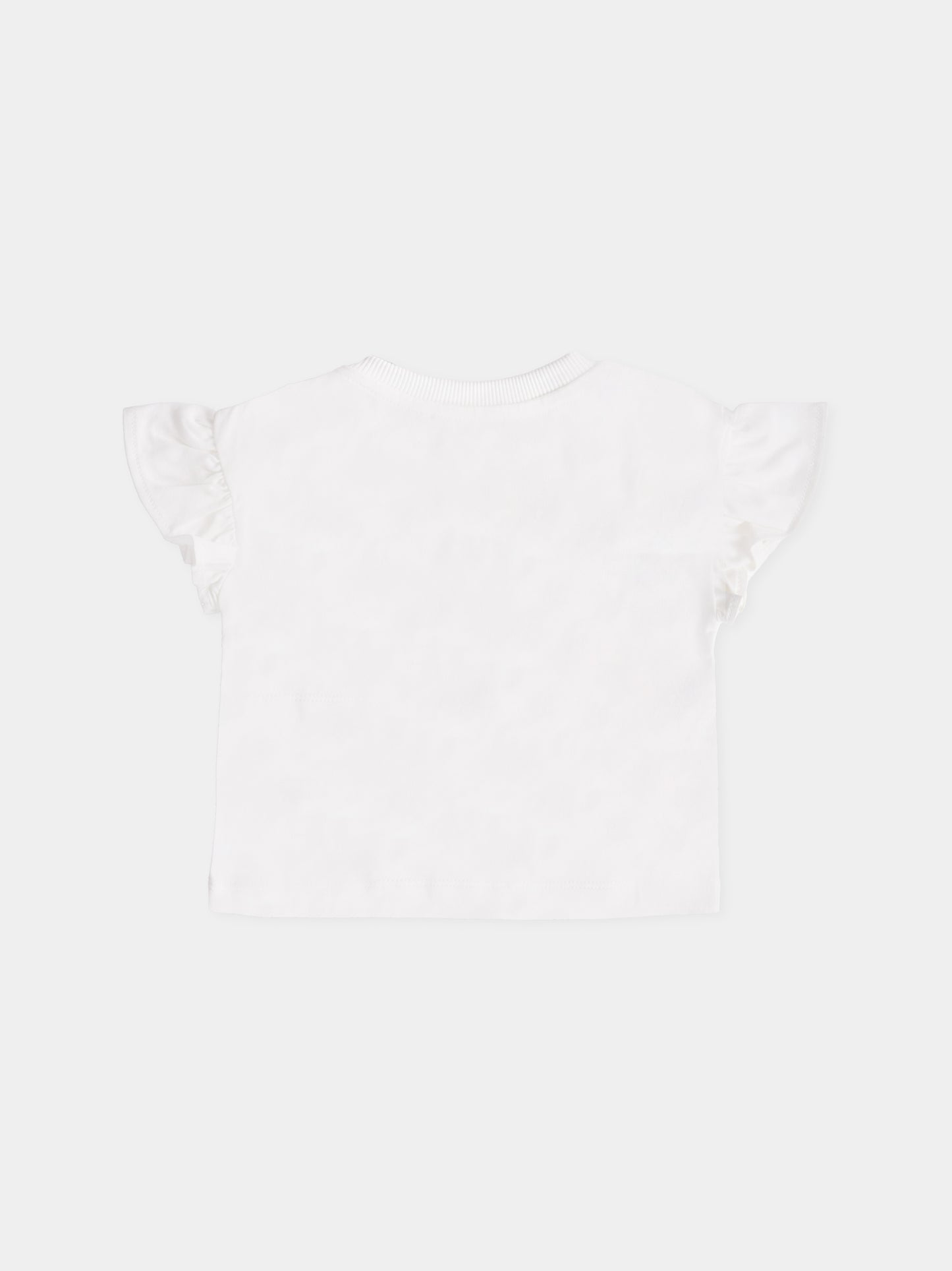 T-shirt avorio per neonata con Teddy Bear e cuore,Moschino Kids,MDM03J LBA00 10063