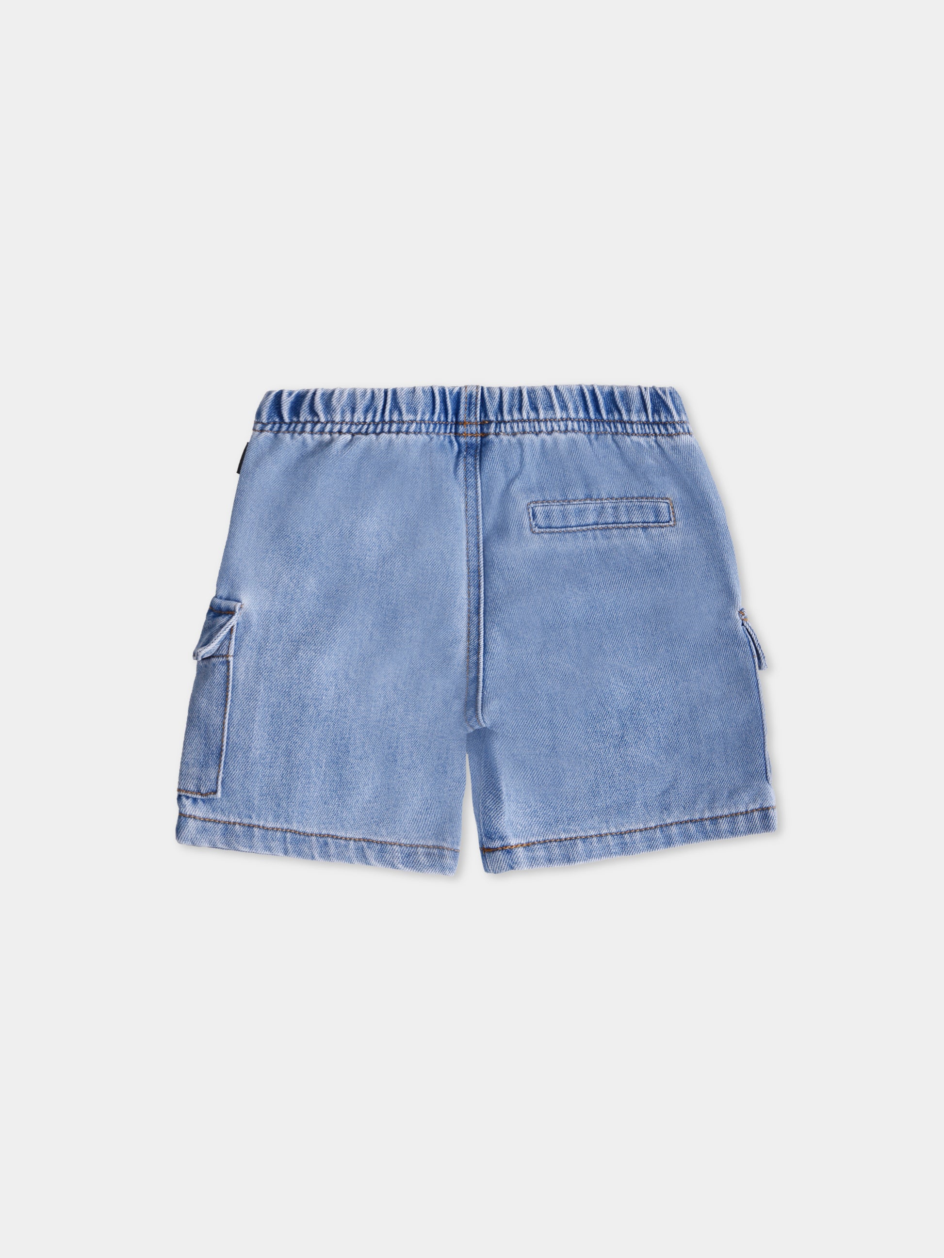 Shorts denim per neonato con Teddy Bear,Moschino Kids,MUQ01G L0E34 41041