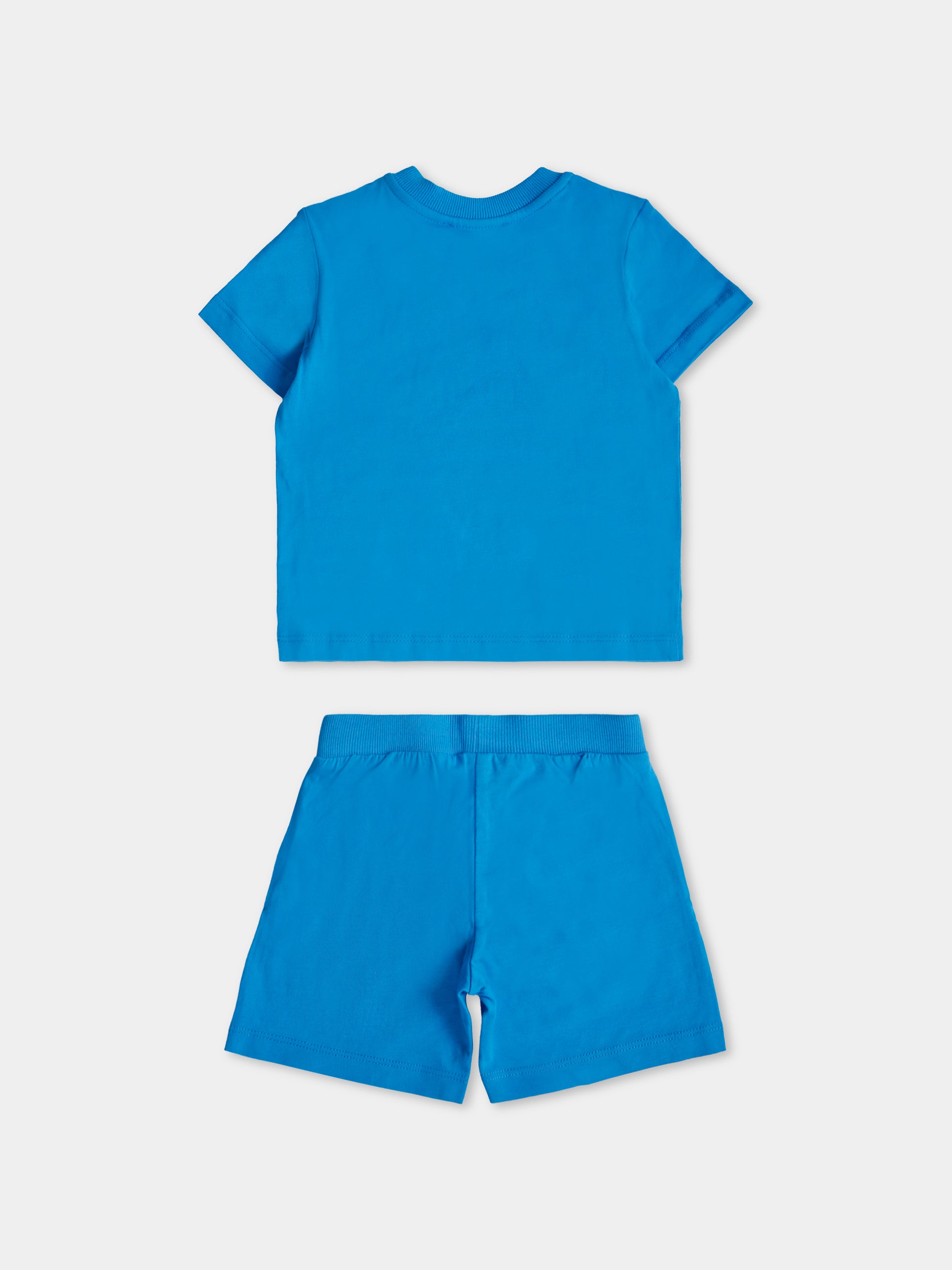 Completo azzurro per neonato con Teddy Bear,Moschino Kids,MZG00M LAA03 41047