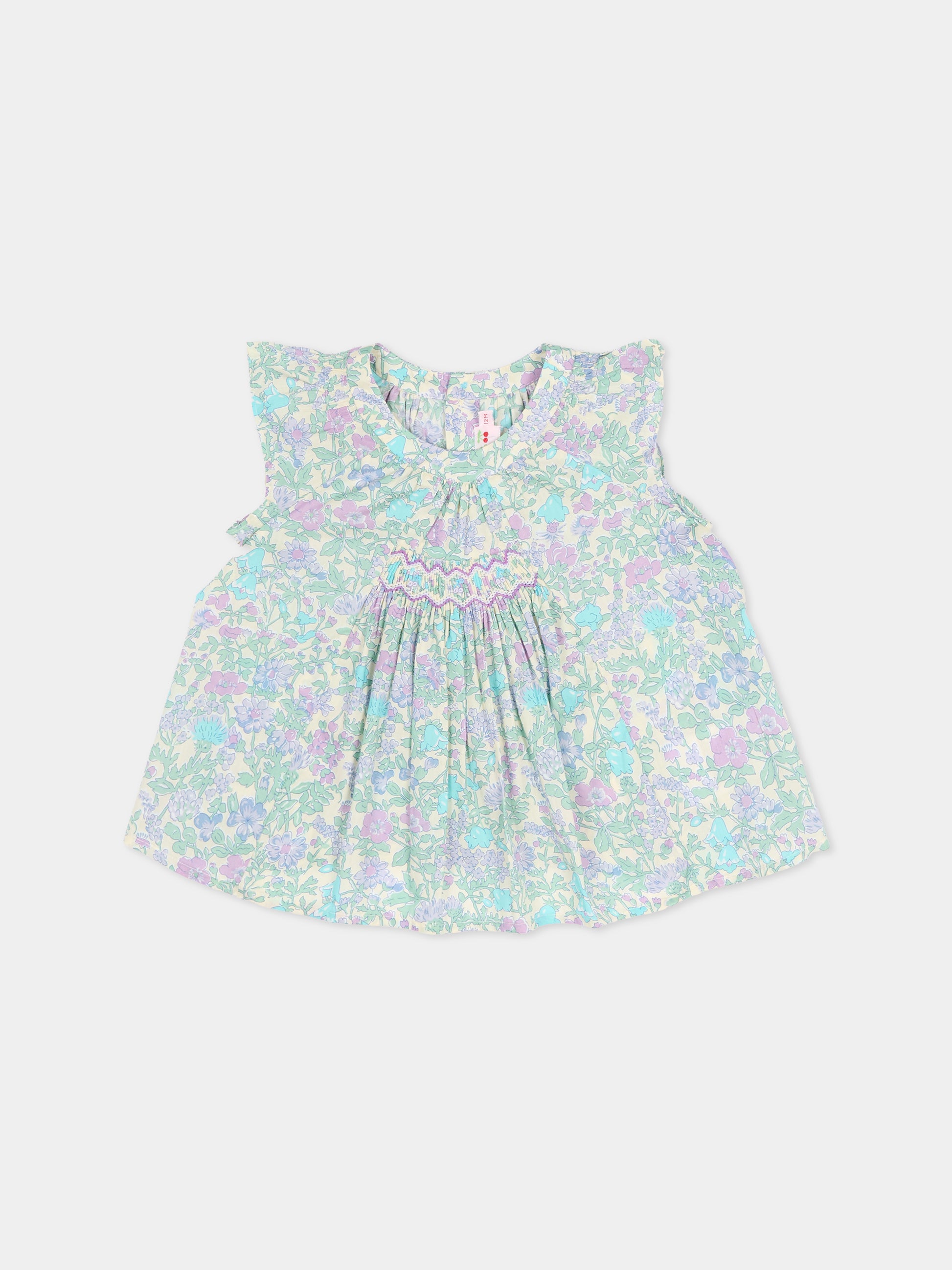 Camicia multicolor per neonata con stampa floreale,Bonpoint,C06XBLW00002 556