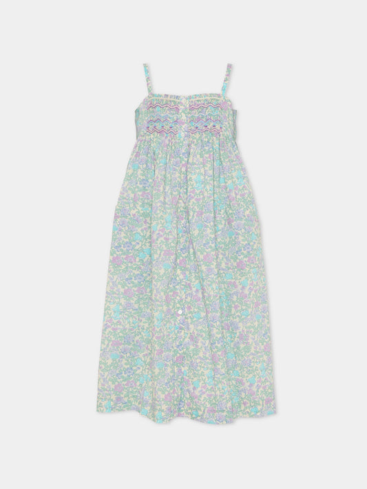 Vestito multicolor per bambina con stampa floreale,Bonpoint,C06GDRW00001 556