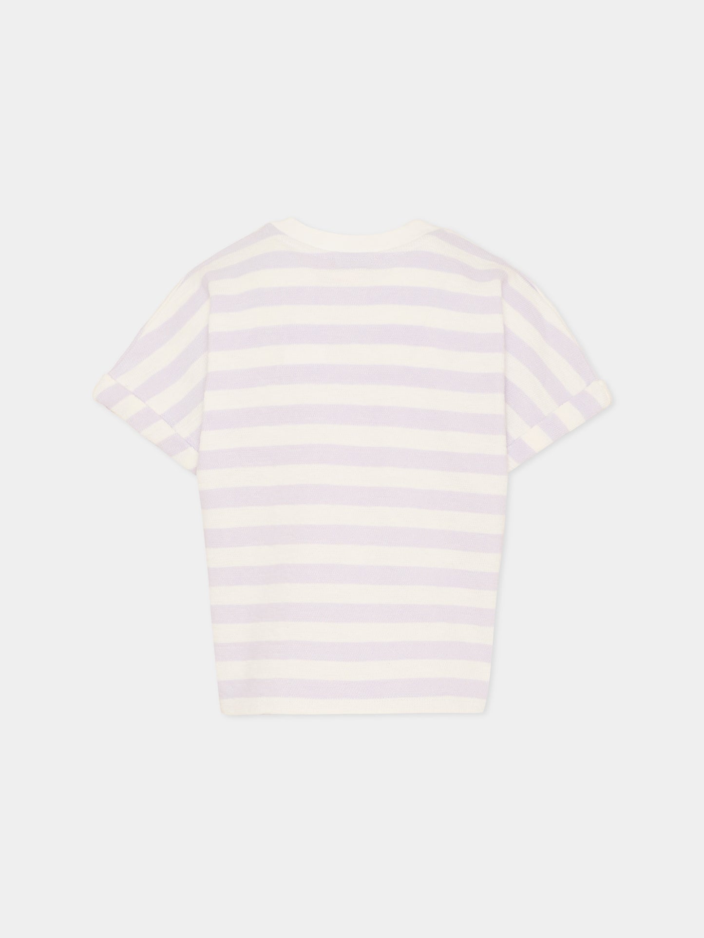 T-shirt lilla per bambina con ciliegie,Bonpoint,C06GTSK00001 257A