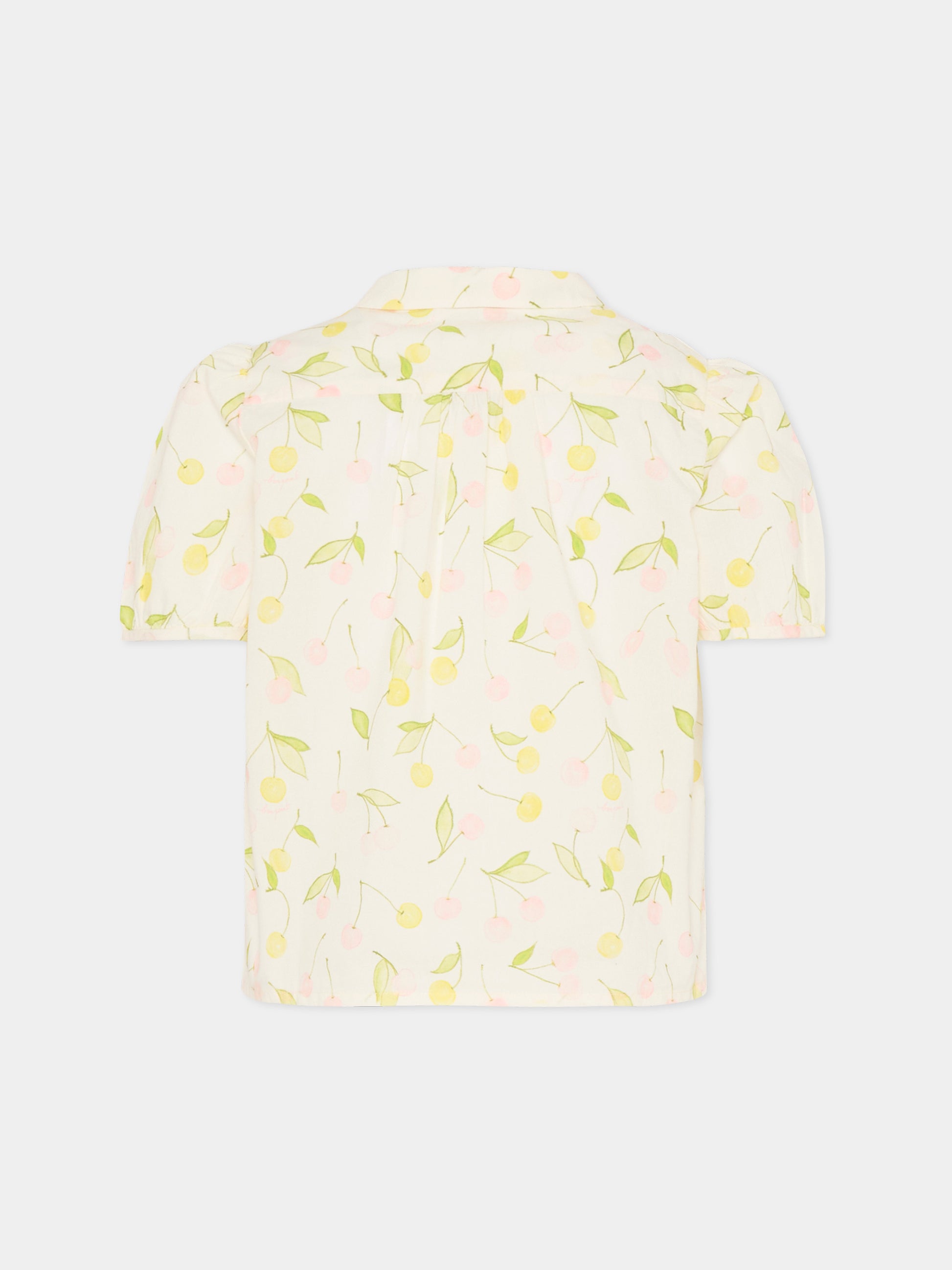 Camicia avorio per bambina con ciliegie,Bonpoint,S06GBLW00025 625