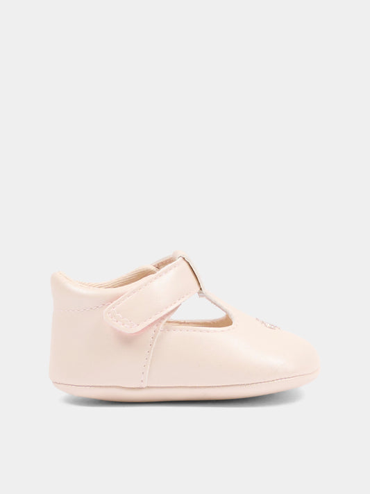Ballerine rosa per neonata con logo in lurex,Calvin Klein Kids,V0A3 83200 1904302