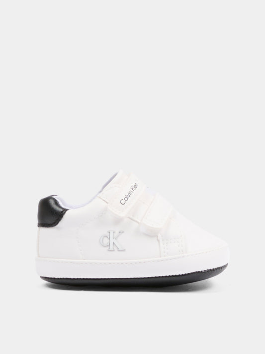 Sneakers bianche per neonato con logo,Calvin Klein Kids,V0B9 83273 1582X002
