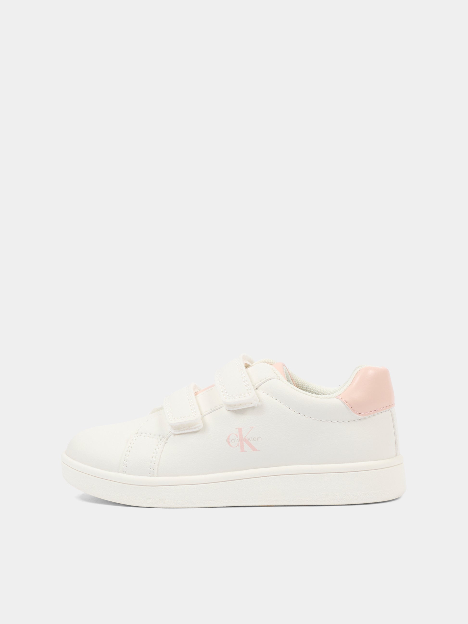 Sneakers bianche per neonata e bambina con logo rosa,Calvin Klein Kids,V1A9 83206 1355A708