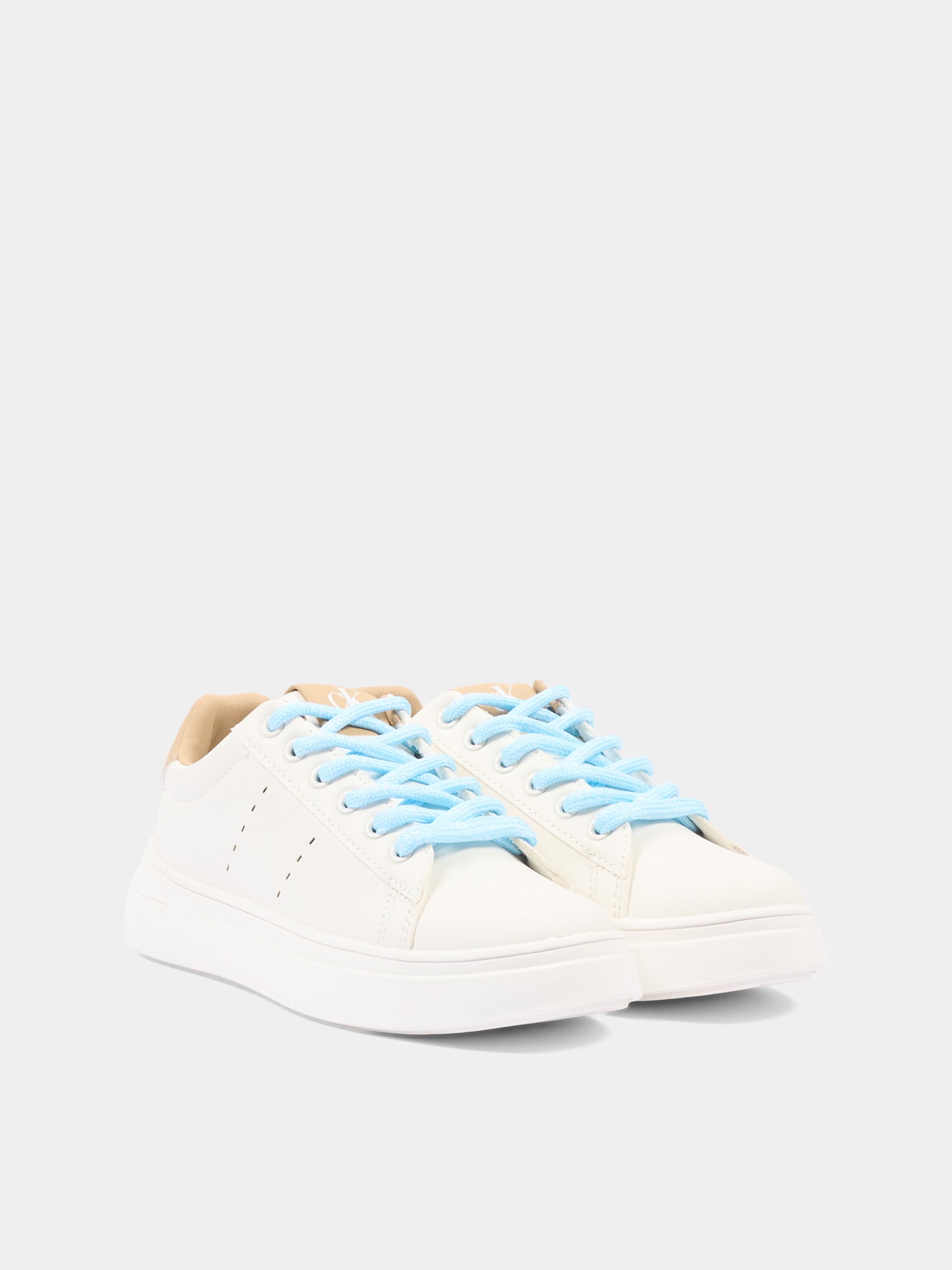 Sneakers bianche per bambino con logo,Calvin Klein Kids,V3X9 83301 1355A472